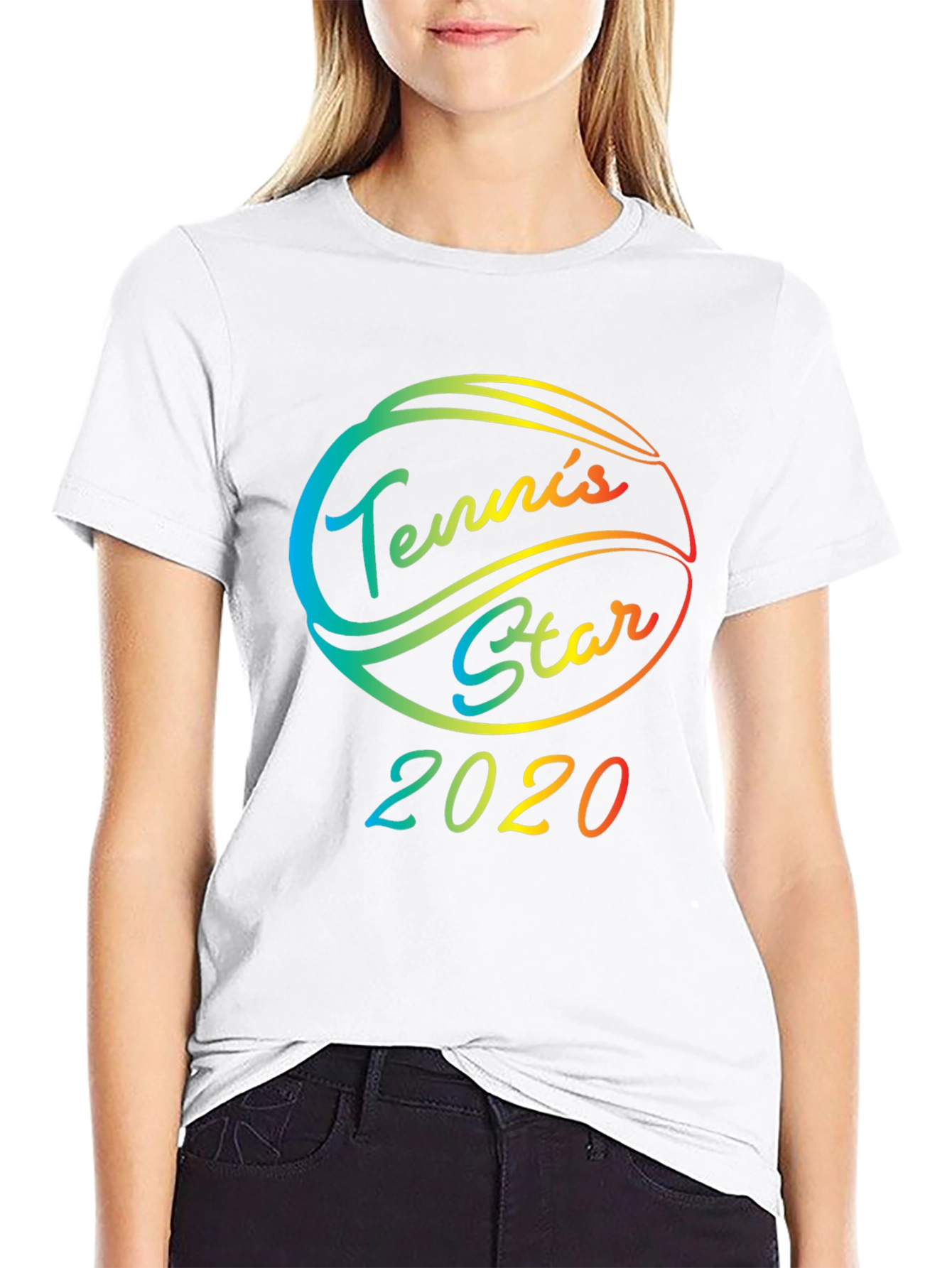 Tennis Star 2020 Rainbow Graphic T-Shirt