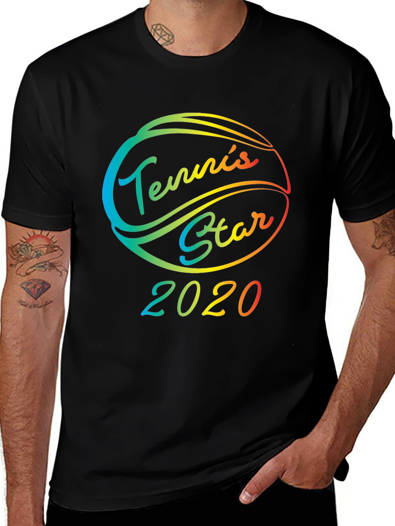 Tennis Star 2020 Rainbow Graphic T-Shirt