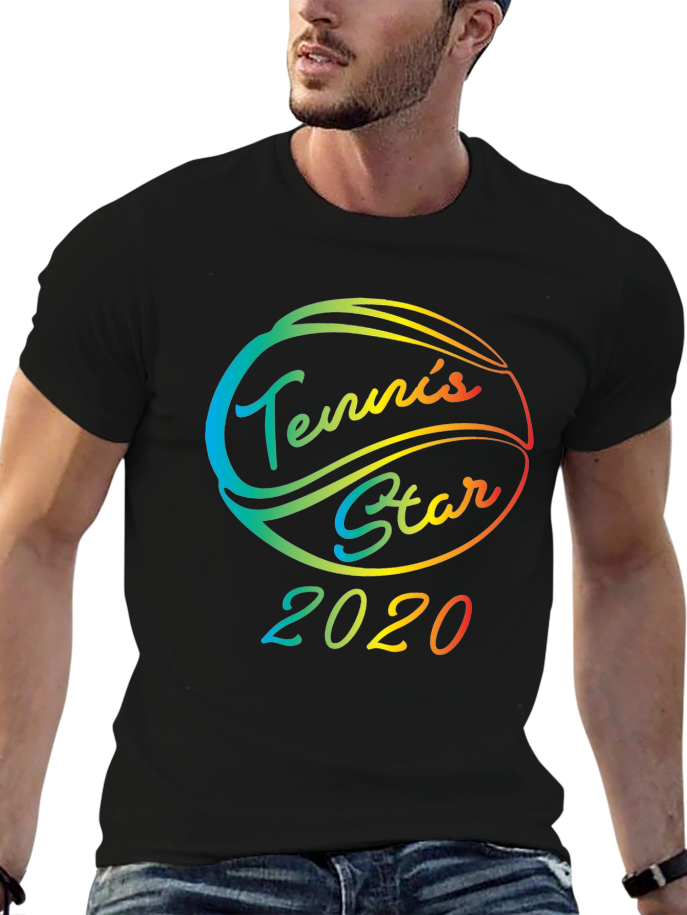 Tennis Star 2020 Rainbow Graphic T-Shirt