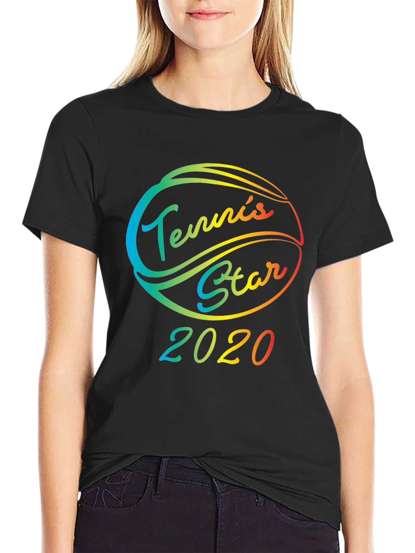 Tennis Star 2020 Rainbow Graphic T-Shirt