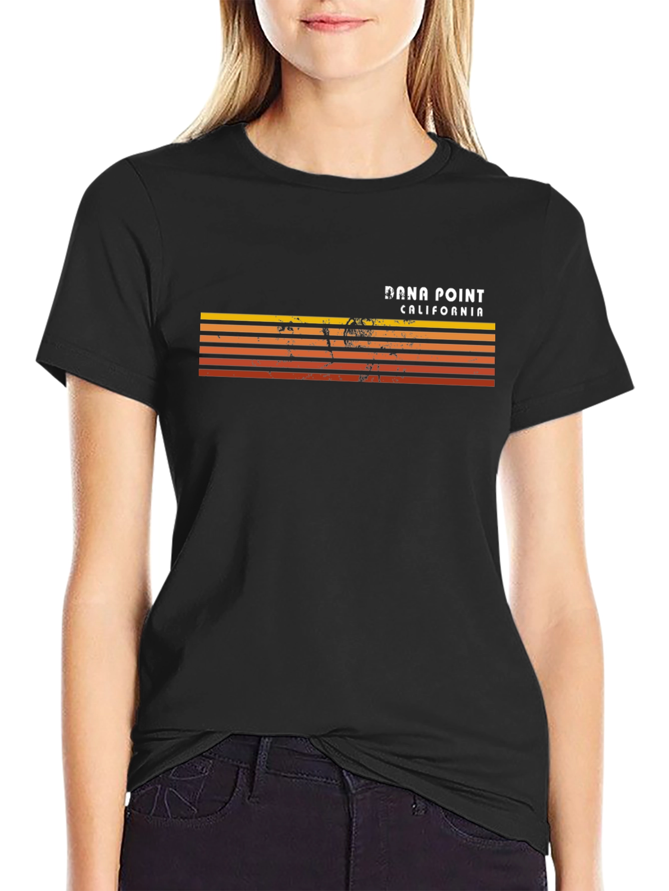 Dana Point California Retro Striped T-Shirt