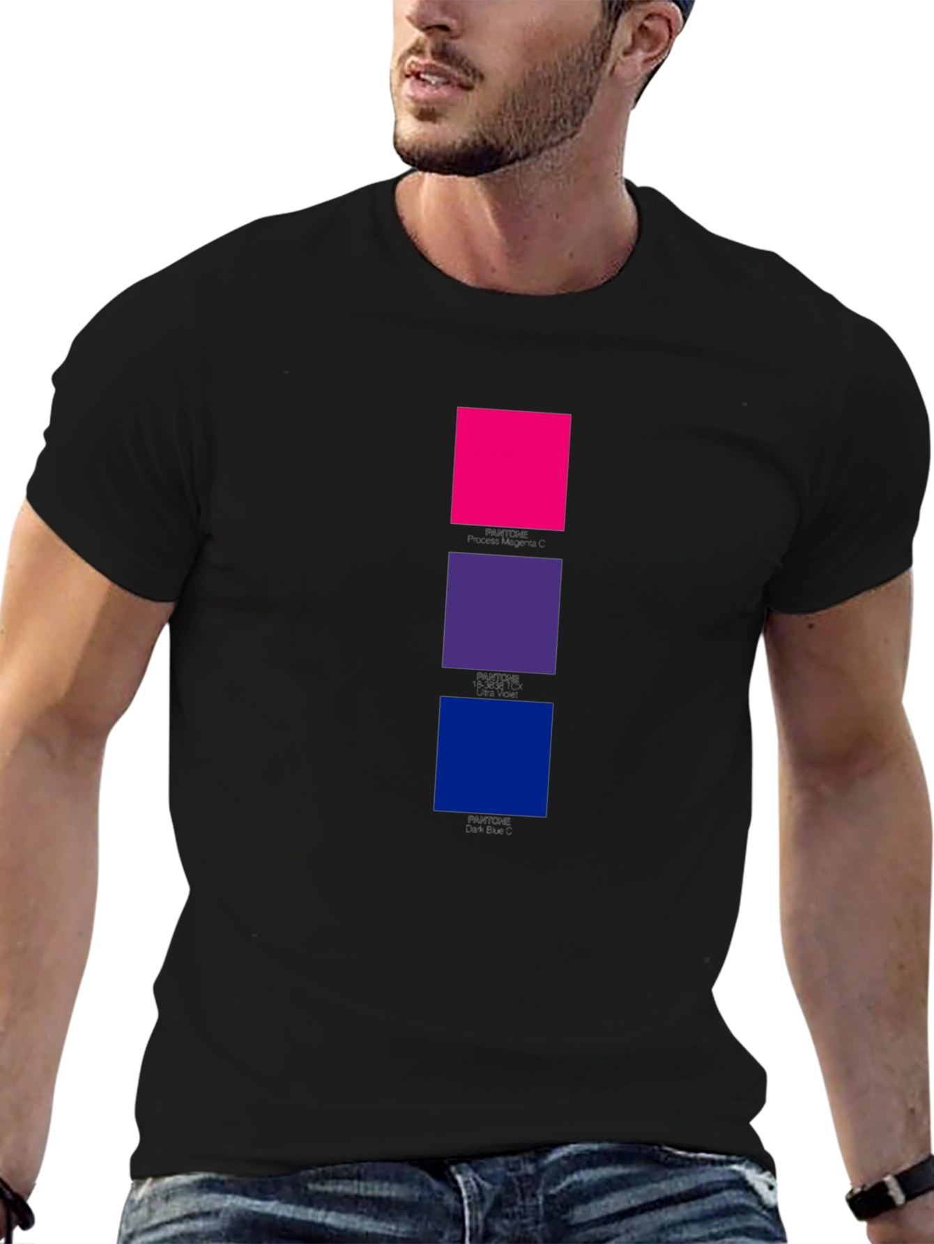 Bi Pride Squares Black T-Shirt