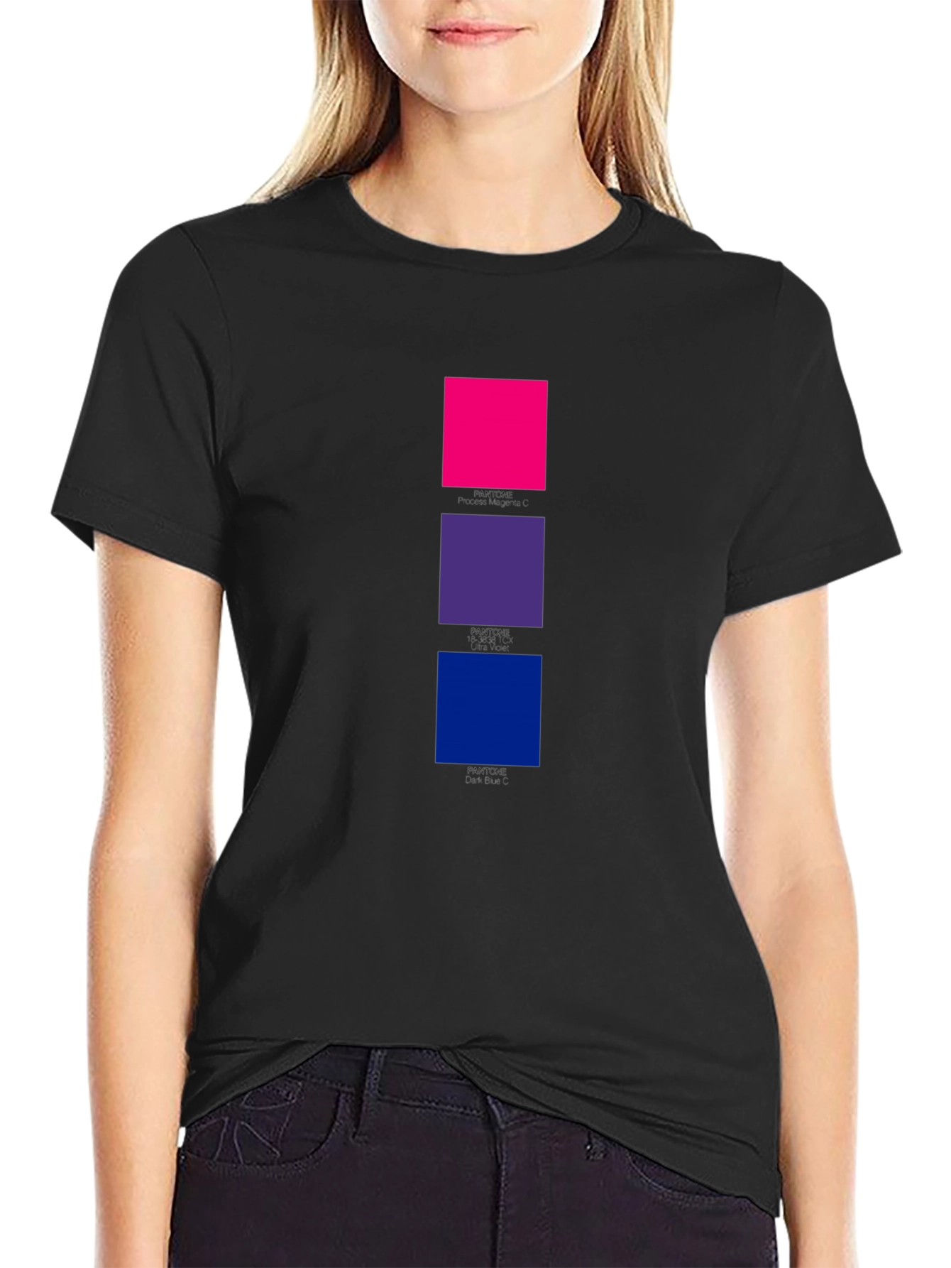 Bi Pride Squares Black T-Shirt