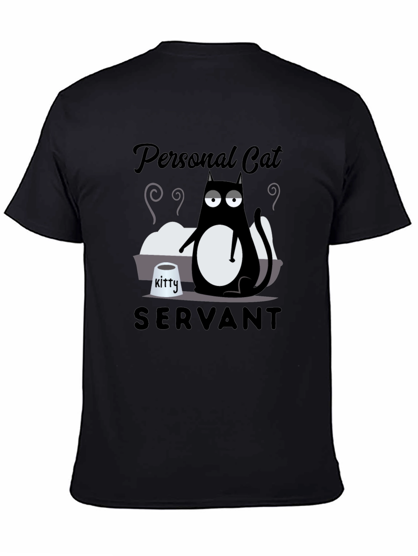 Personal Cat Servant Graphic Tee - Black