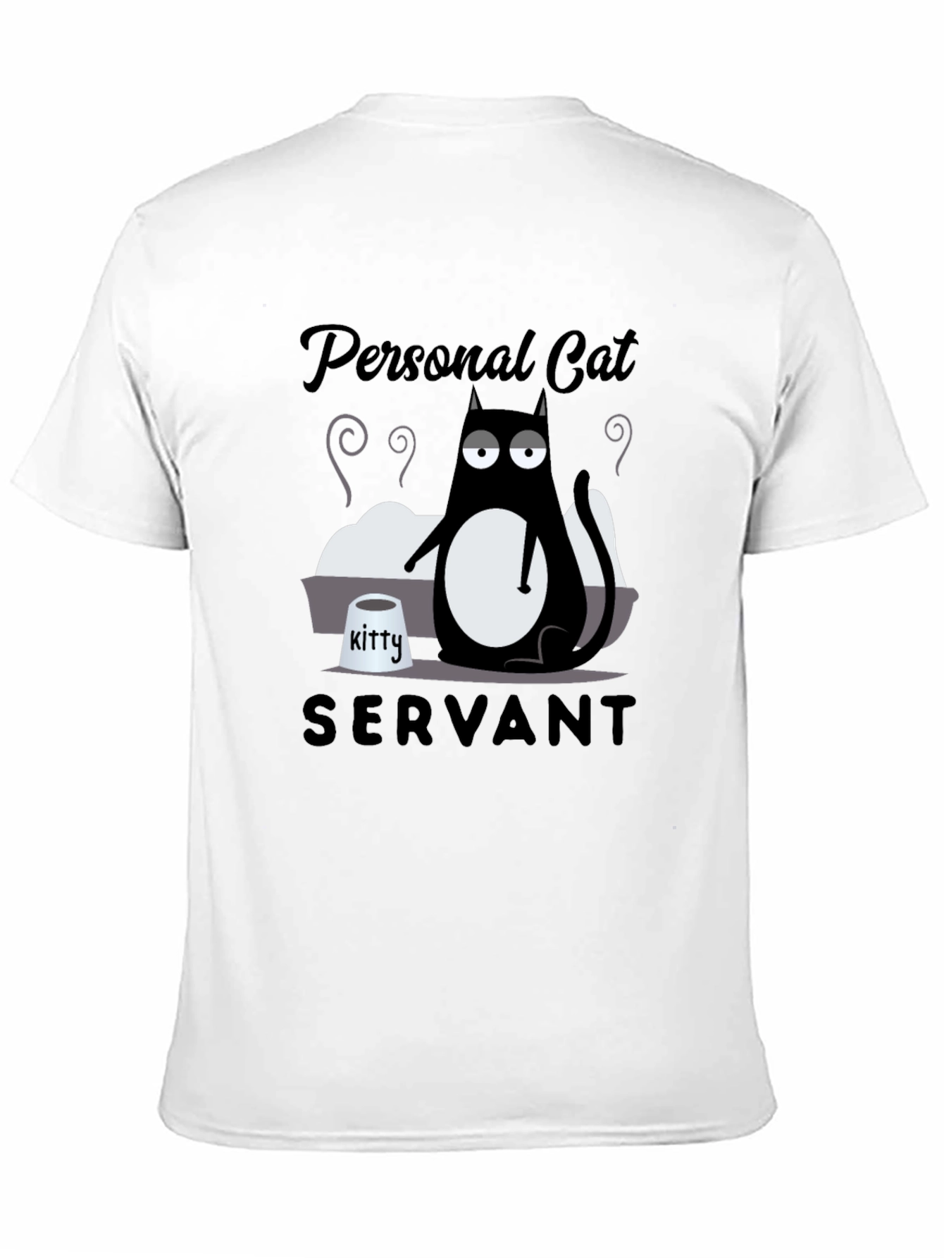 Personal Cat Servant Graphic Tee - Black