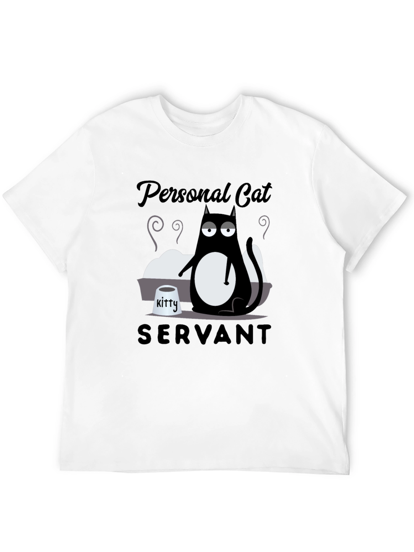 Personal Cat Servant Graphic Tee - Black