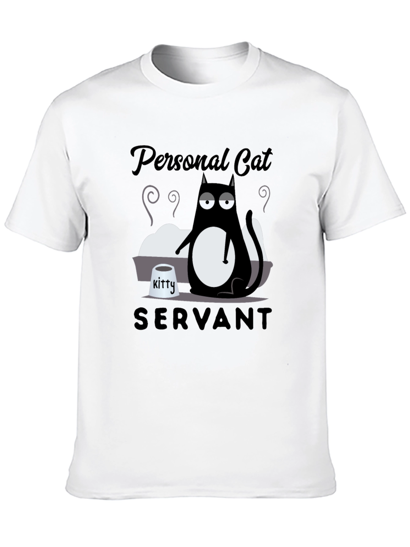 Personal Cat Servant Graphic Tee - Black