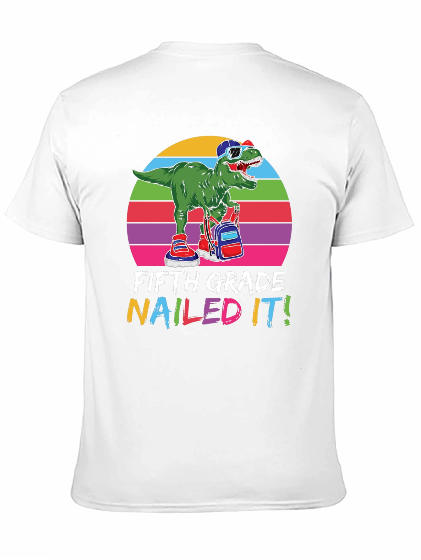 Fifth Grade Nailed It T-Shirt - Dinosaur Design