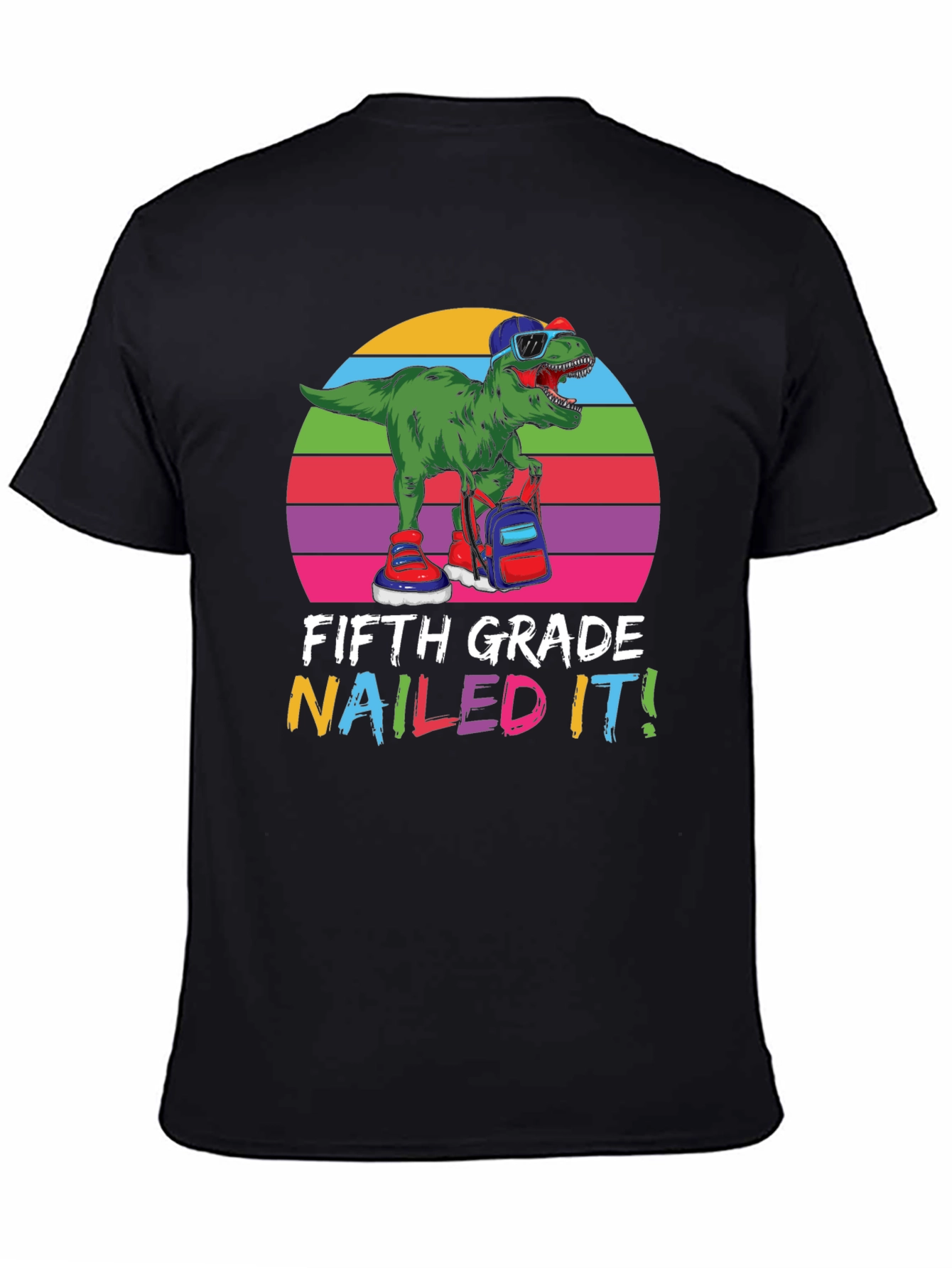 Fifth Grade Nailed It T-Shirt - Dinosaur Design