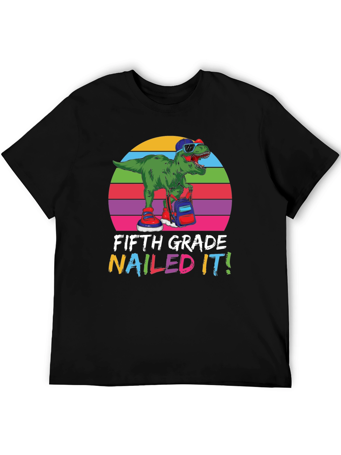 Fifth Grade Nailed It T-Shirt - Dinosaur Design