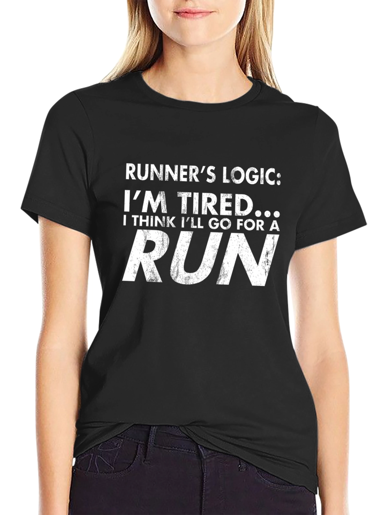 Runners Logic Graphic Tee - Black Cotton