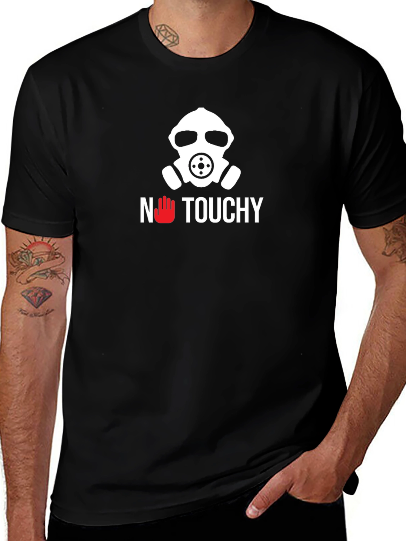 No Touchy T-Shirt - Gas Mask Graphic Tee