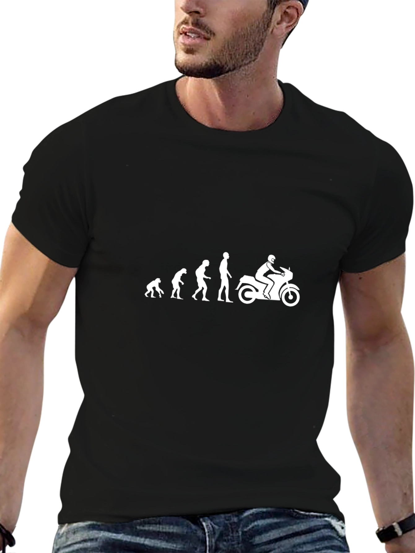 Evolution of Man Motorcycle Graphic Tee