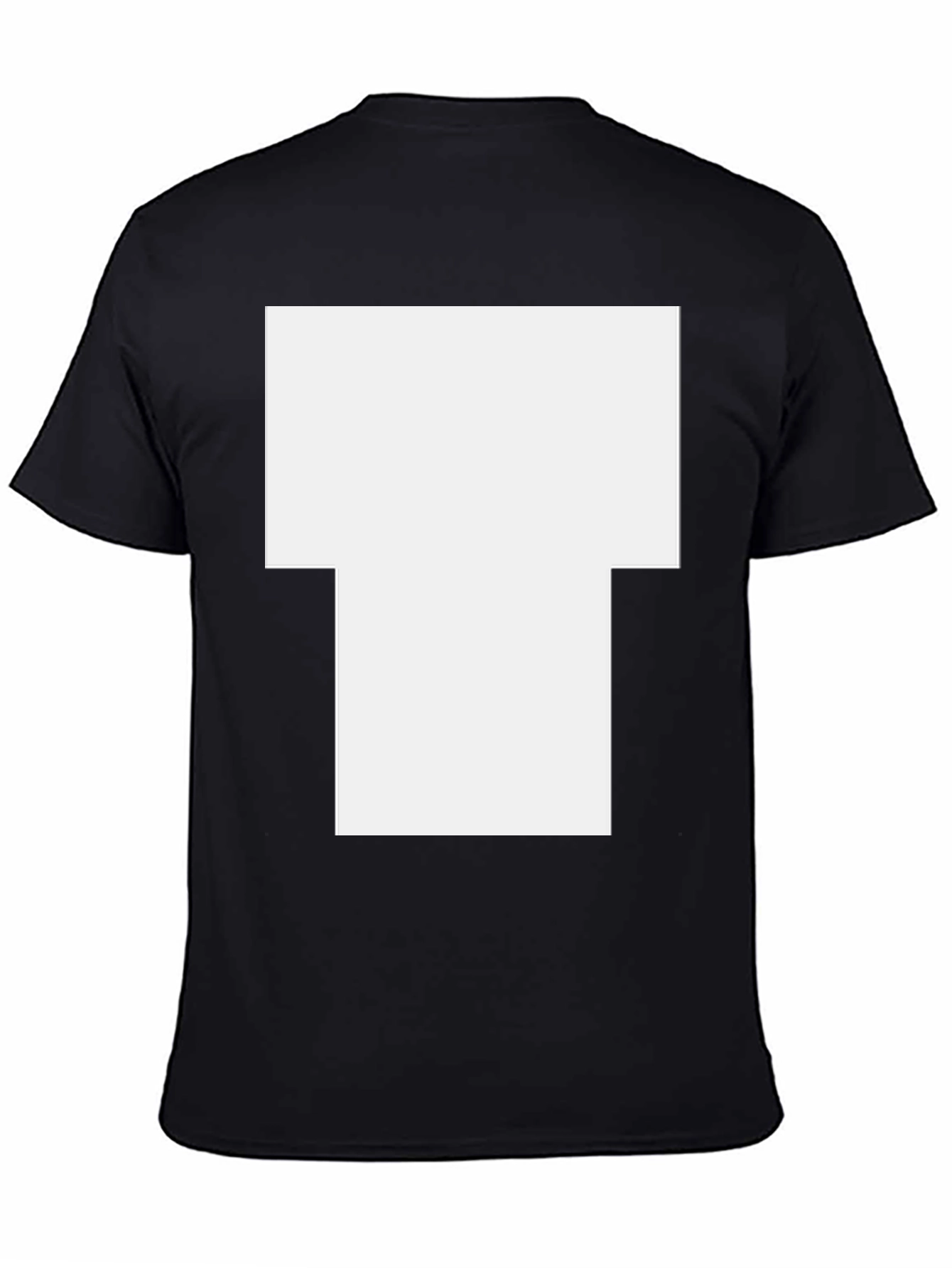 Black Short-Sleeve T-Shirt with Large White Graphic