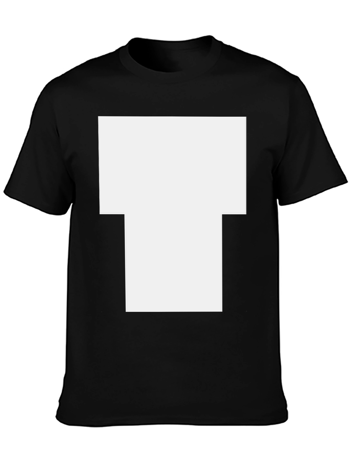 Black Short-Sleeve T-Shirt with Large White Graphic