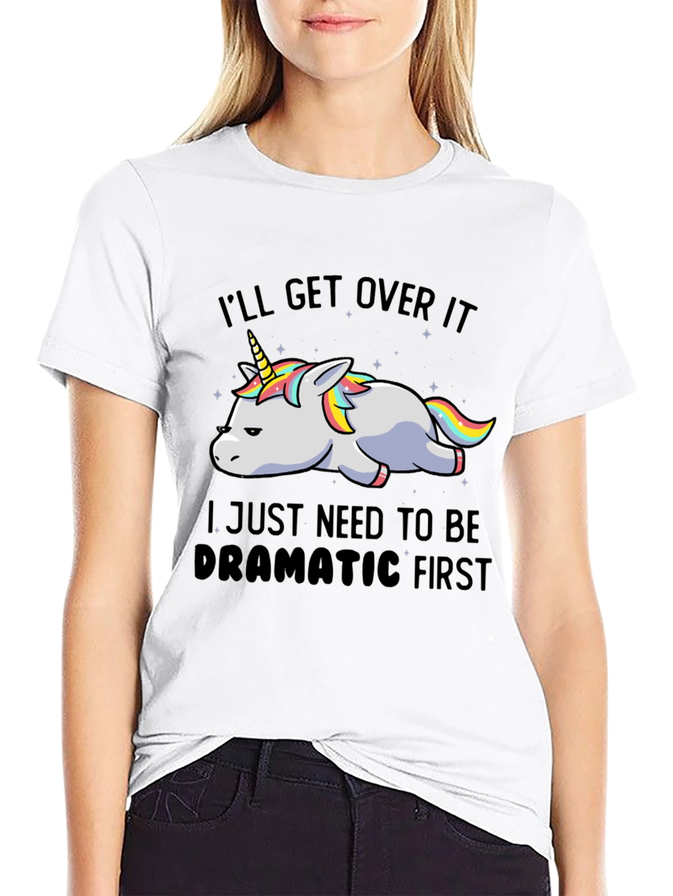 Dramatic Unicorn Graphic T-Shirt