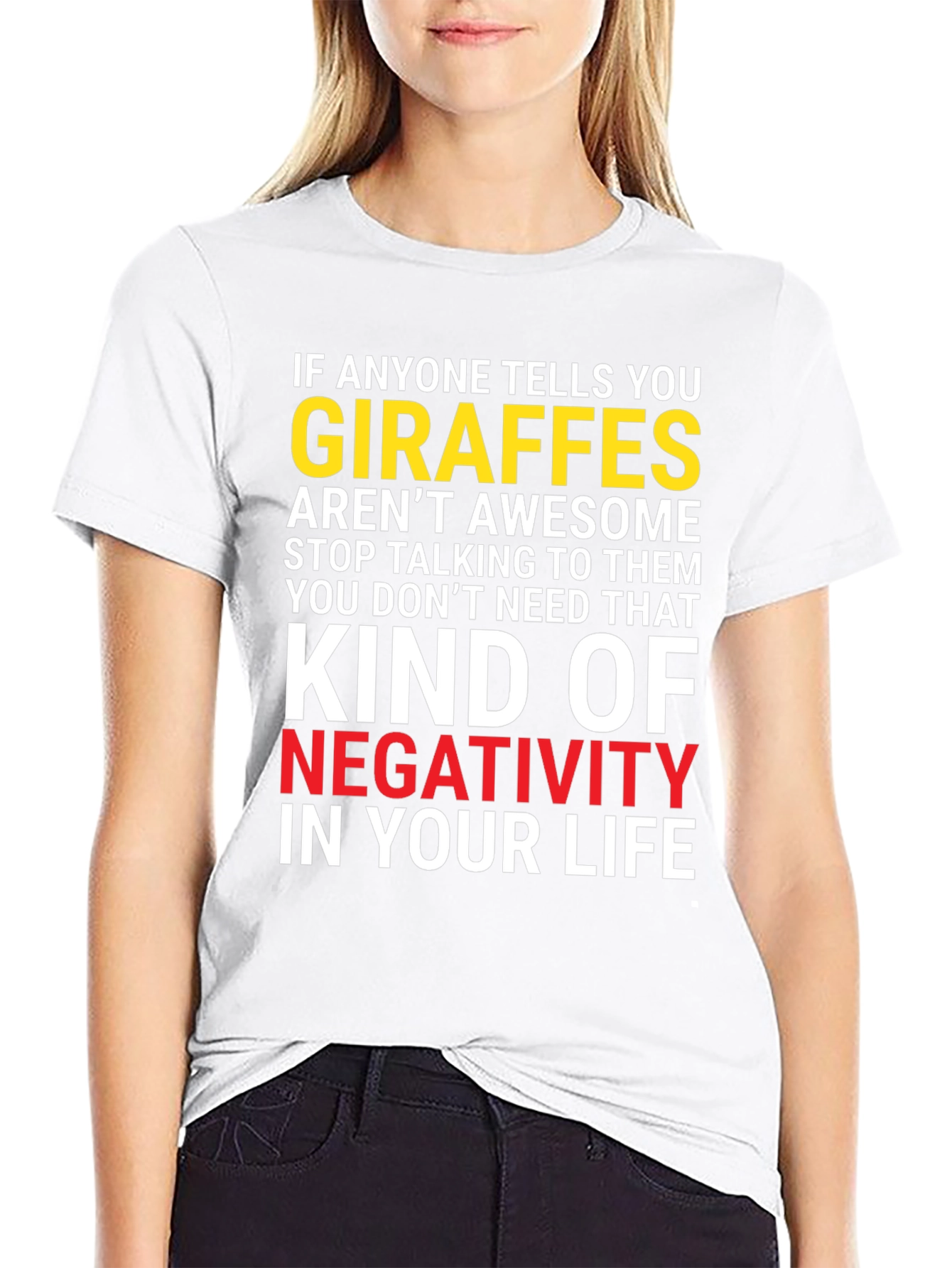 Giraffe Lover Graphic T-Shirt - Anti-Negativity Tee