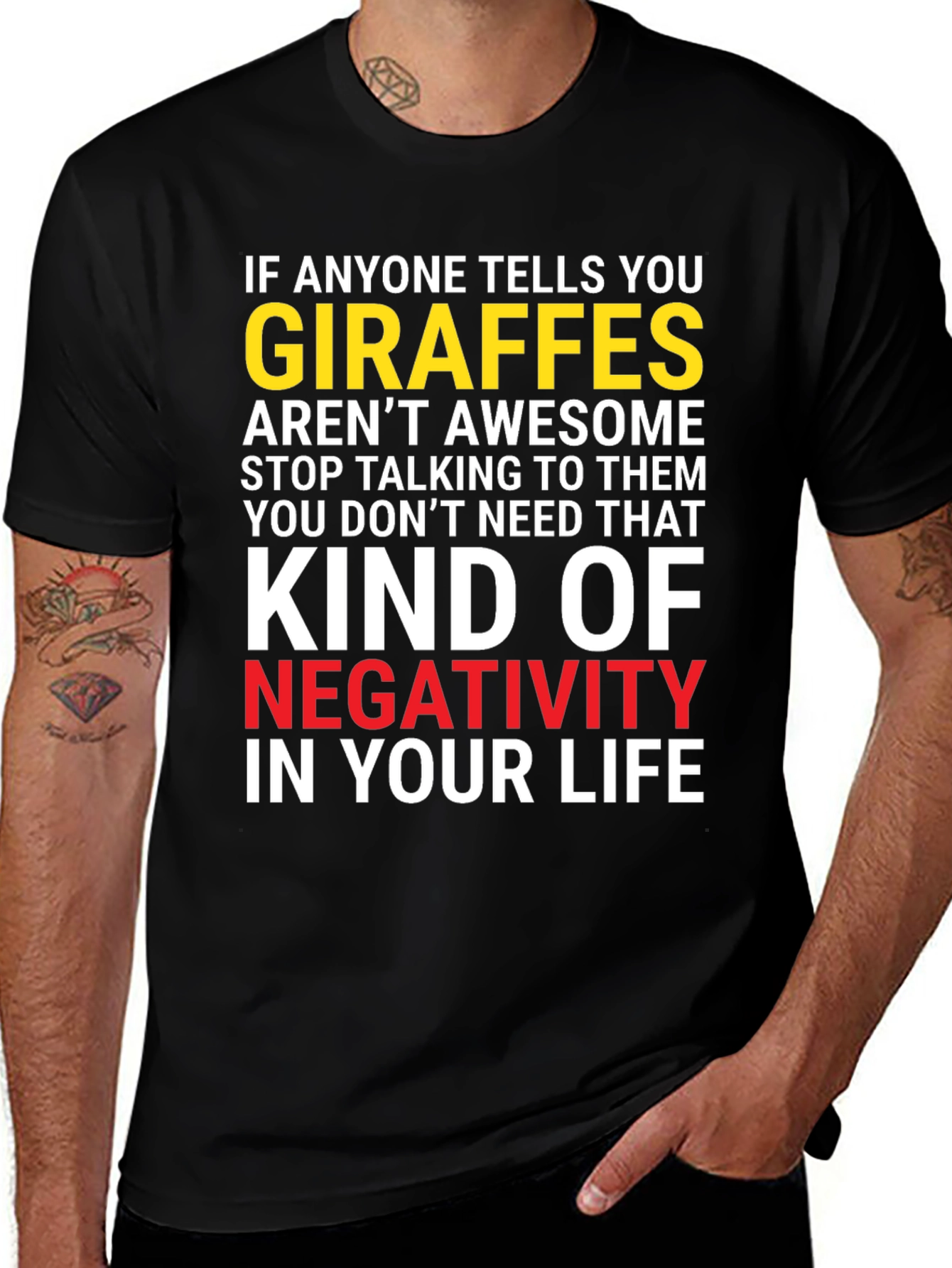 Giraffe Lover Graphic T-Shirt - Anti-Negativity Tee