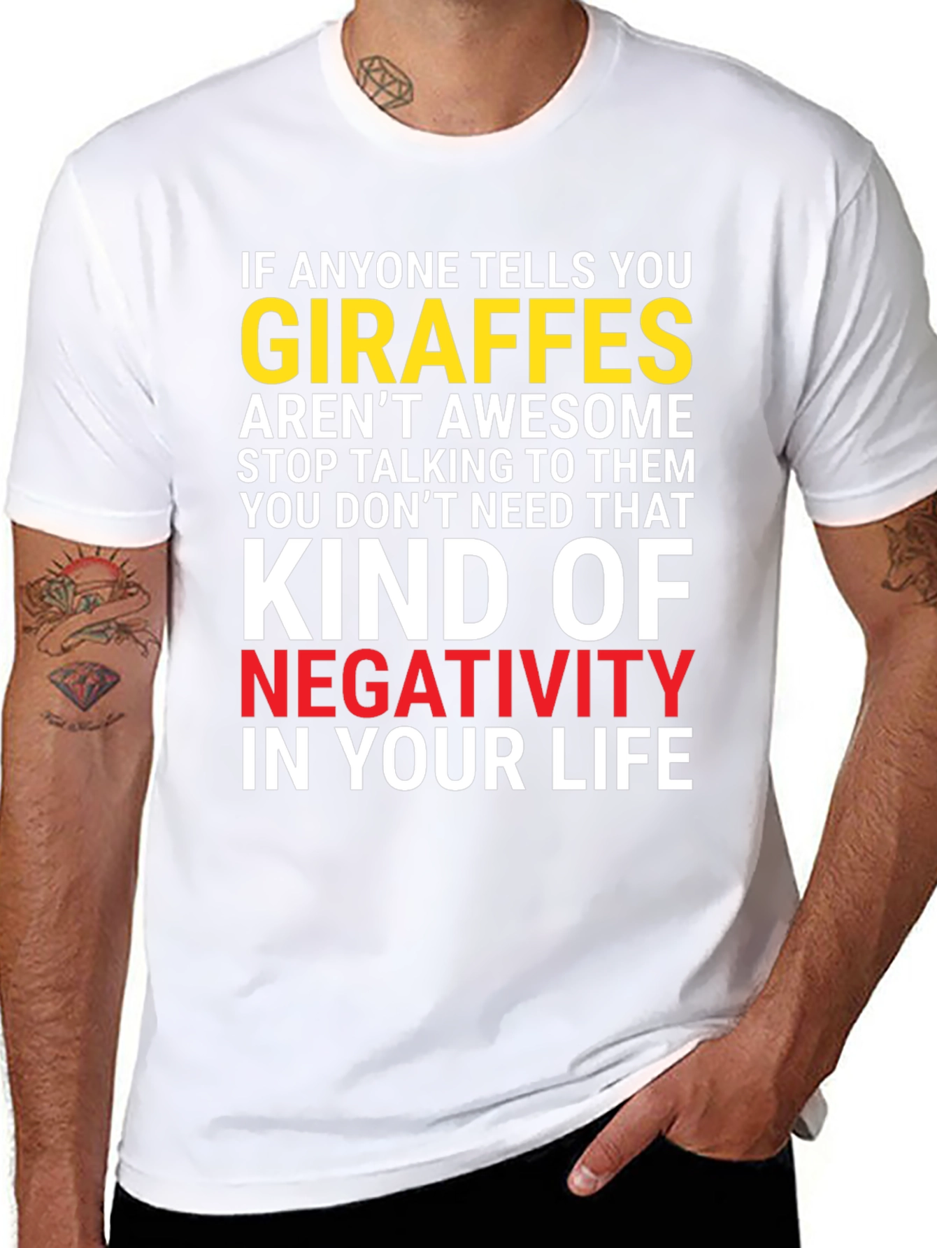 Giraffe Lover Graphic T-Shirt - Anti-Negativity Tee