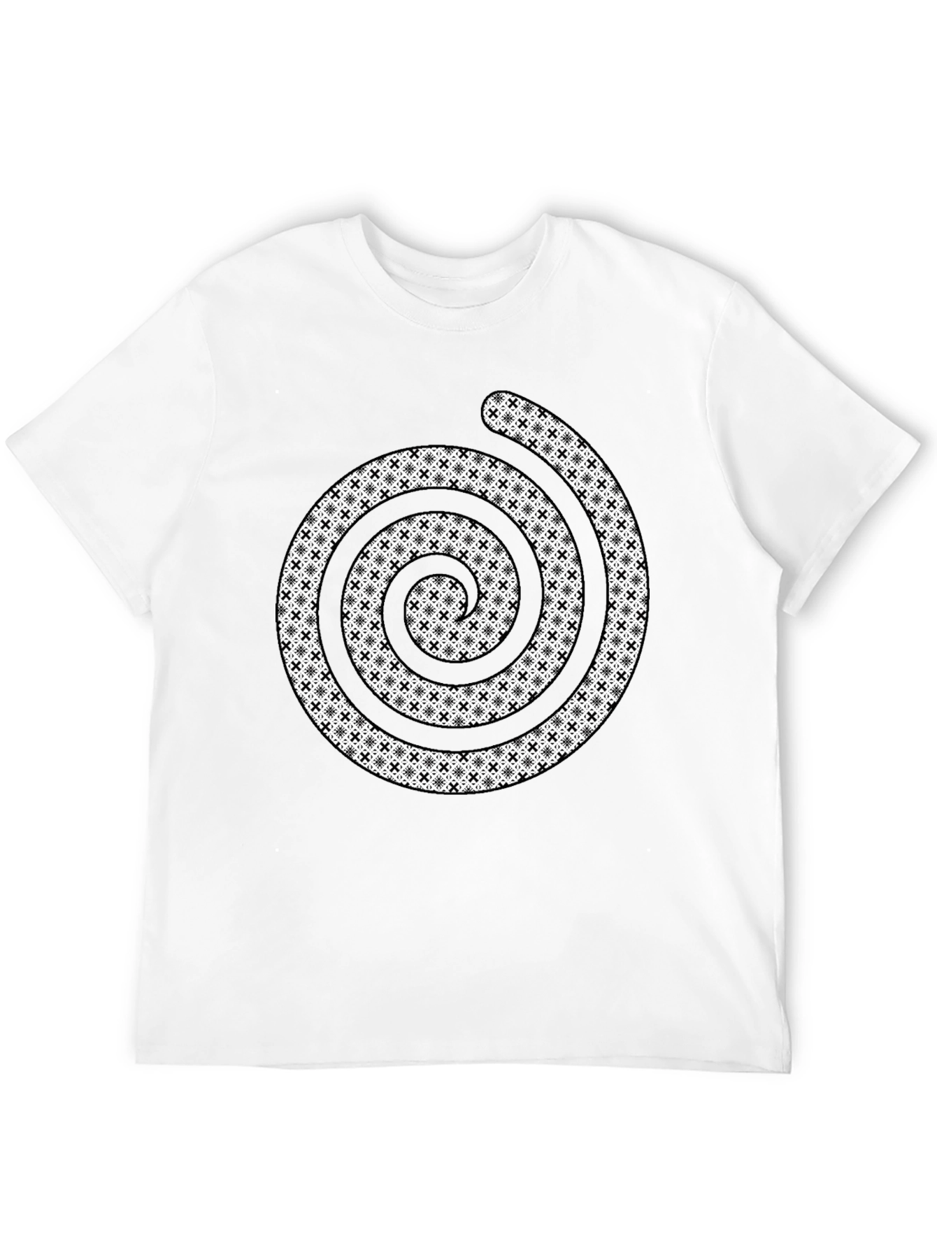 Patterned Spiral Graphic Tee - Modern Style