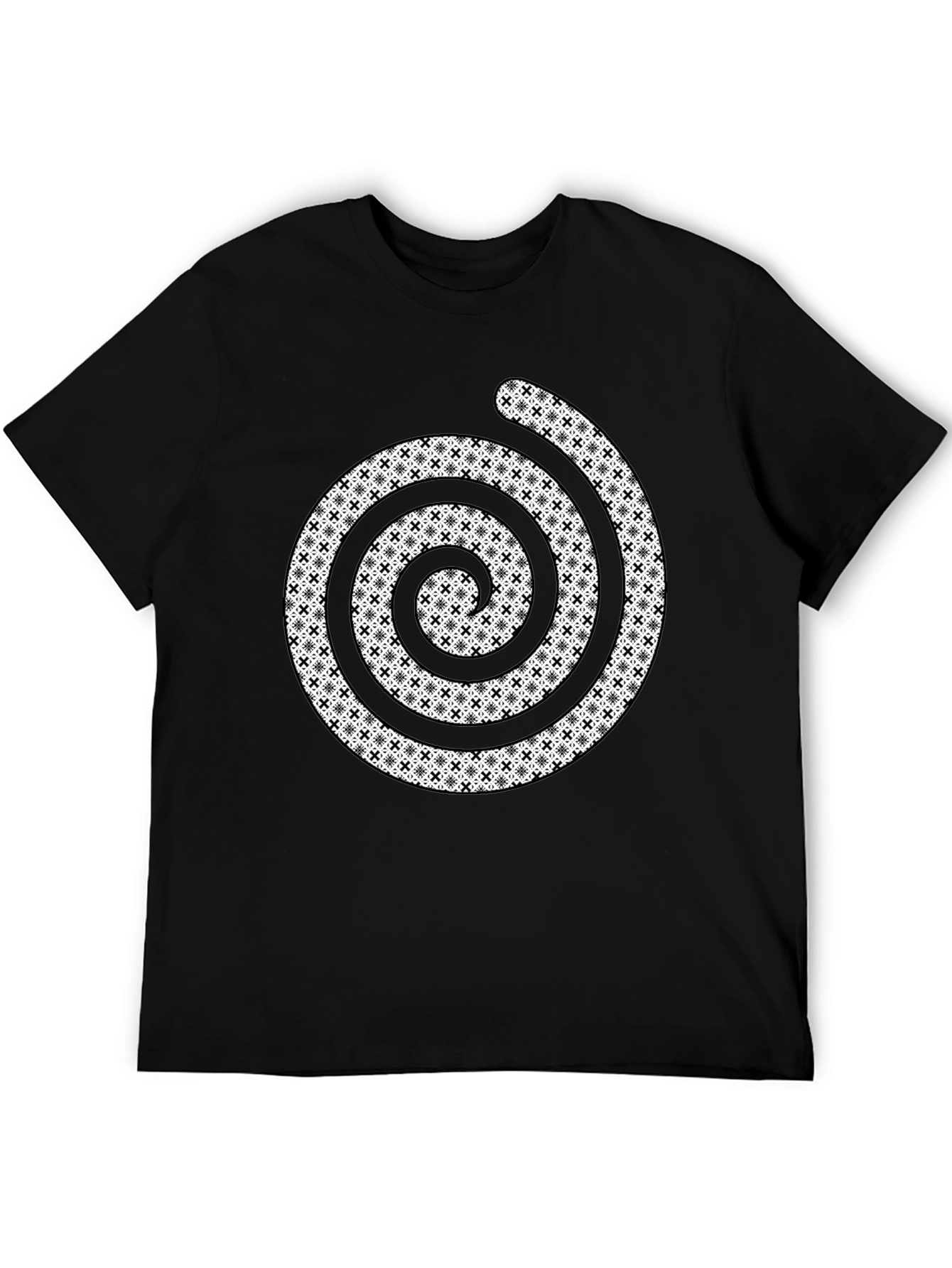 Patterned Spiral Graphic Tee - Modern Style