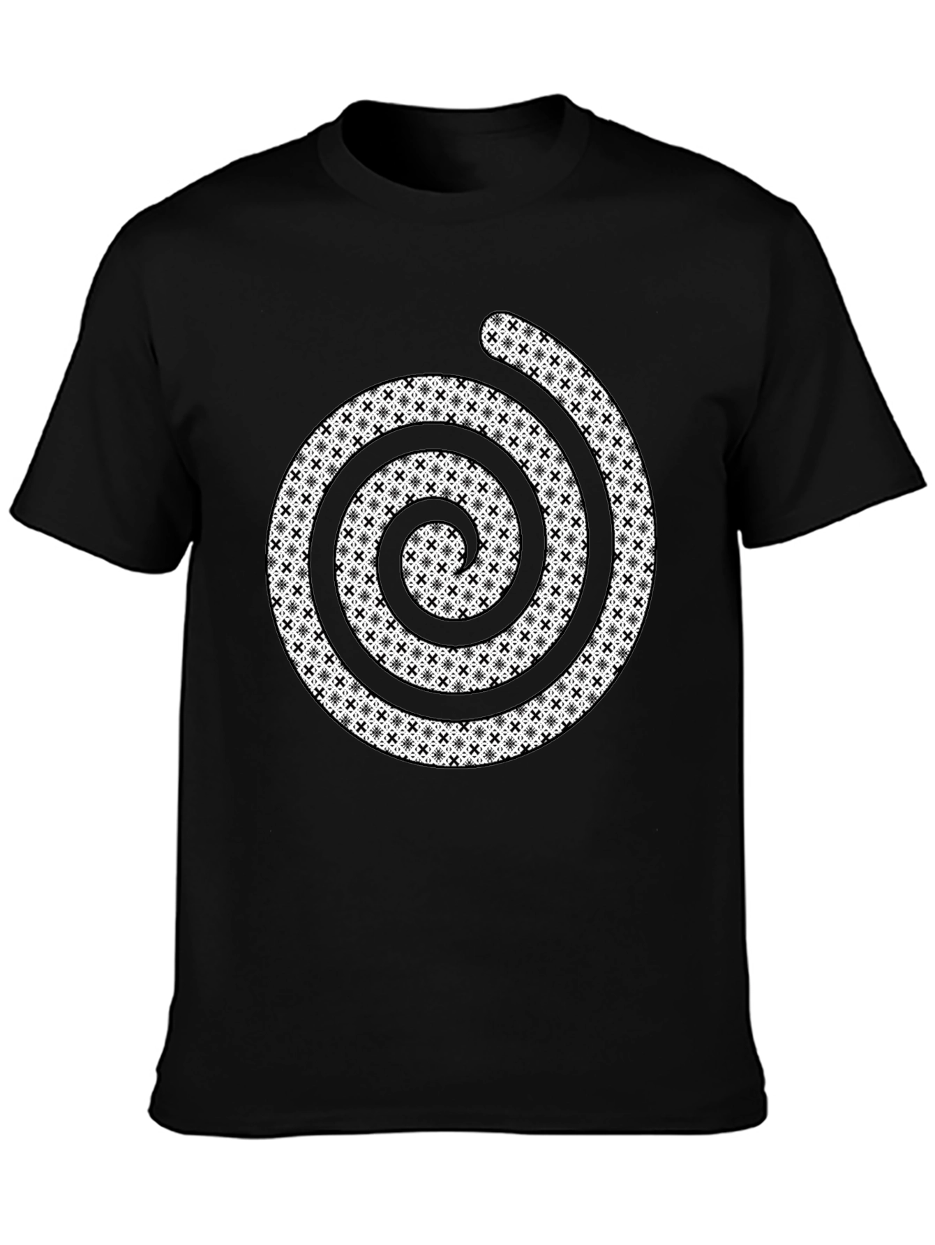 Patterned Spiral Graphic Tee - Modern Style