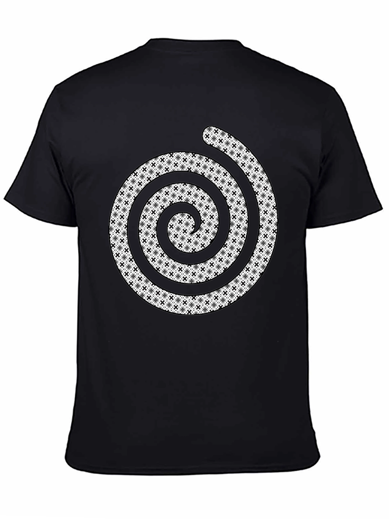Patterned Spiral Graphic Tee - Modern Style