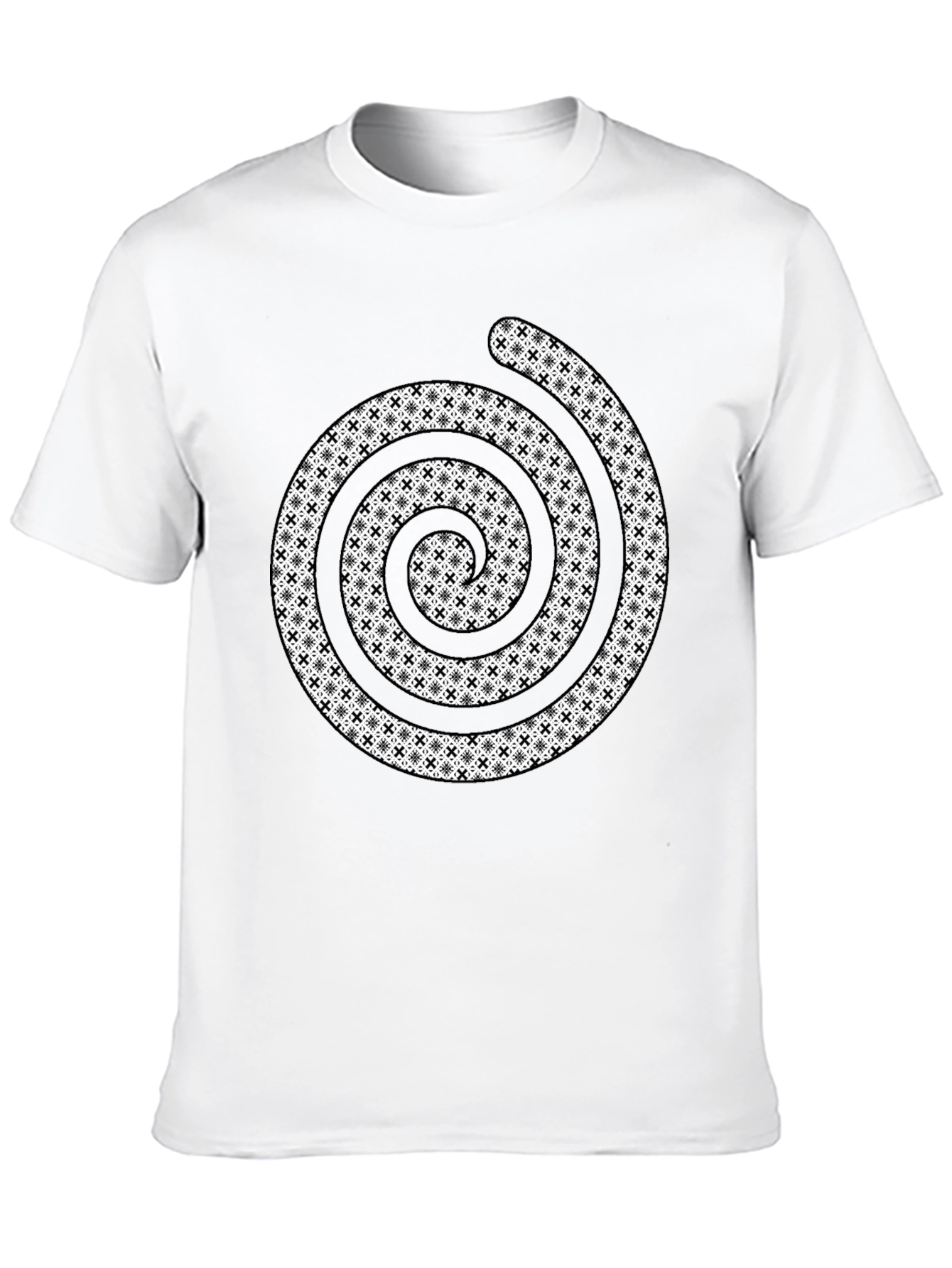 Patterned Spiral Graphic Tee - Modern Style