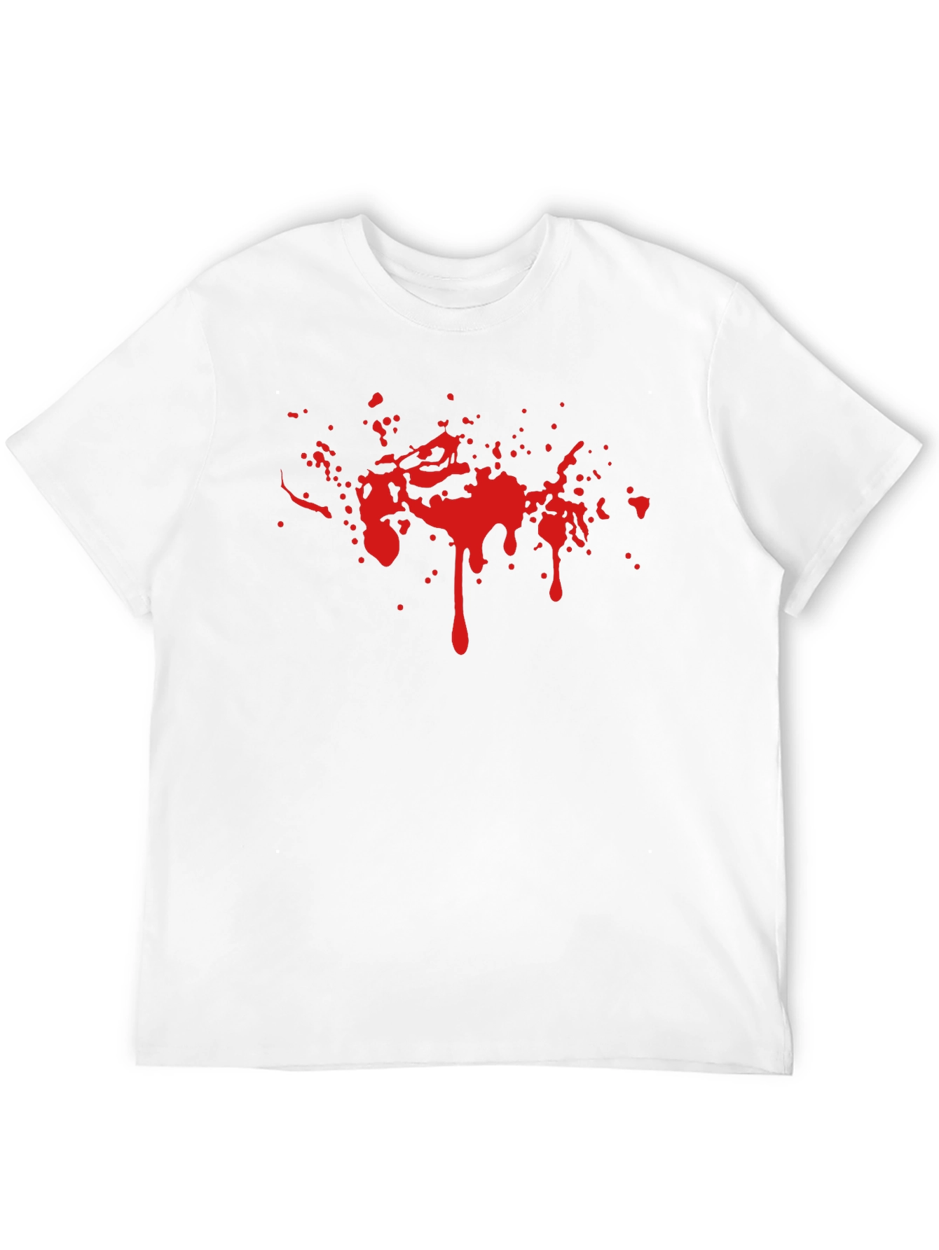 Black Tee with Red Splatter Print