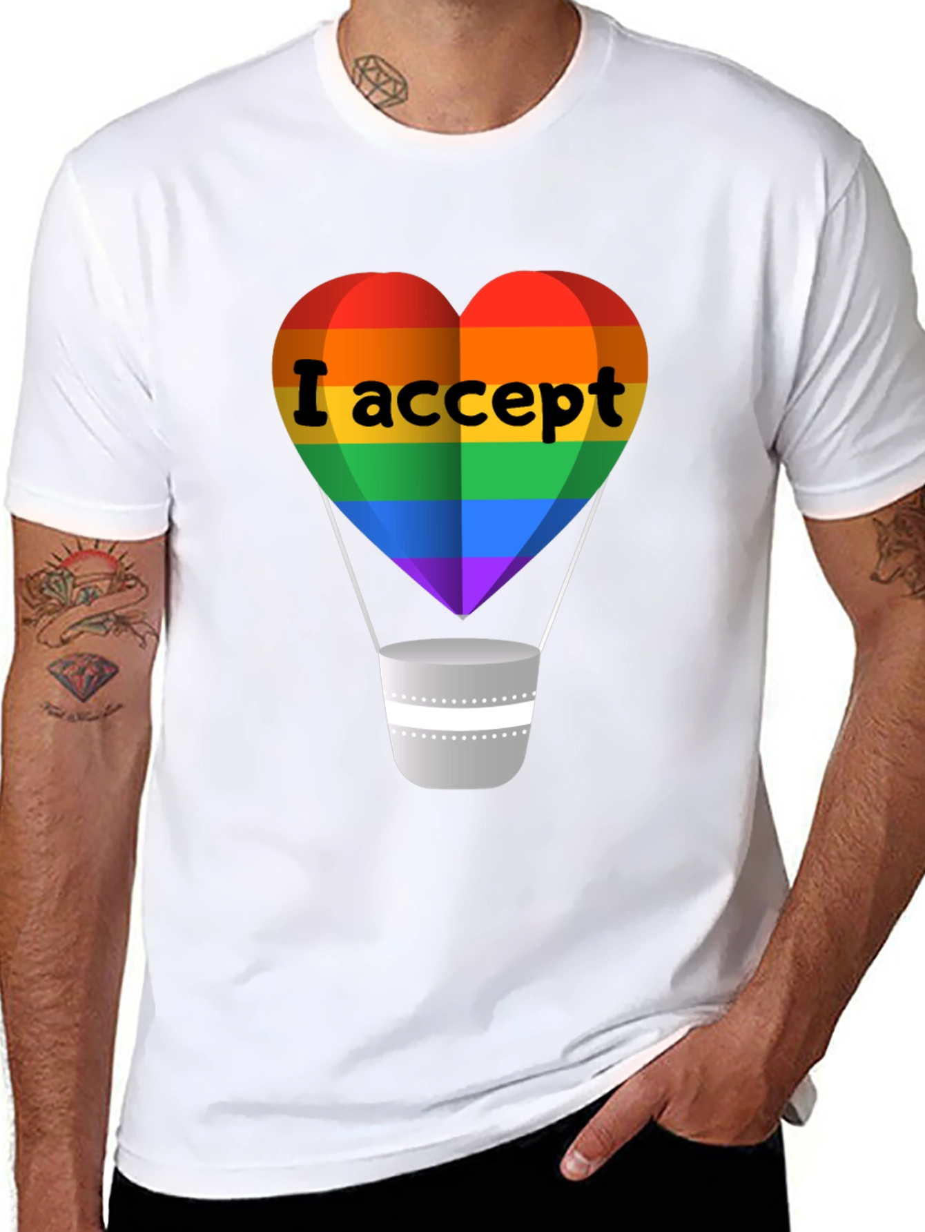 I Accept LGBTQ+ Pride T-Shirt