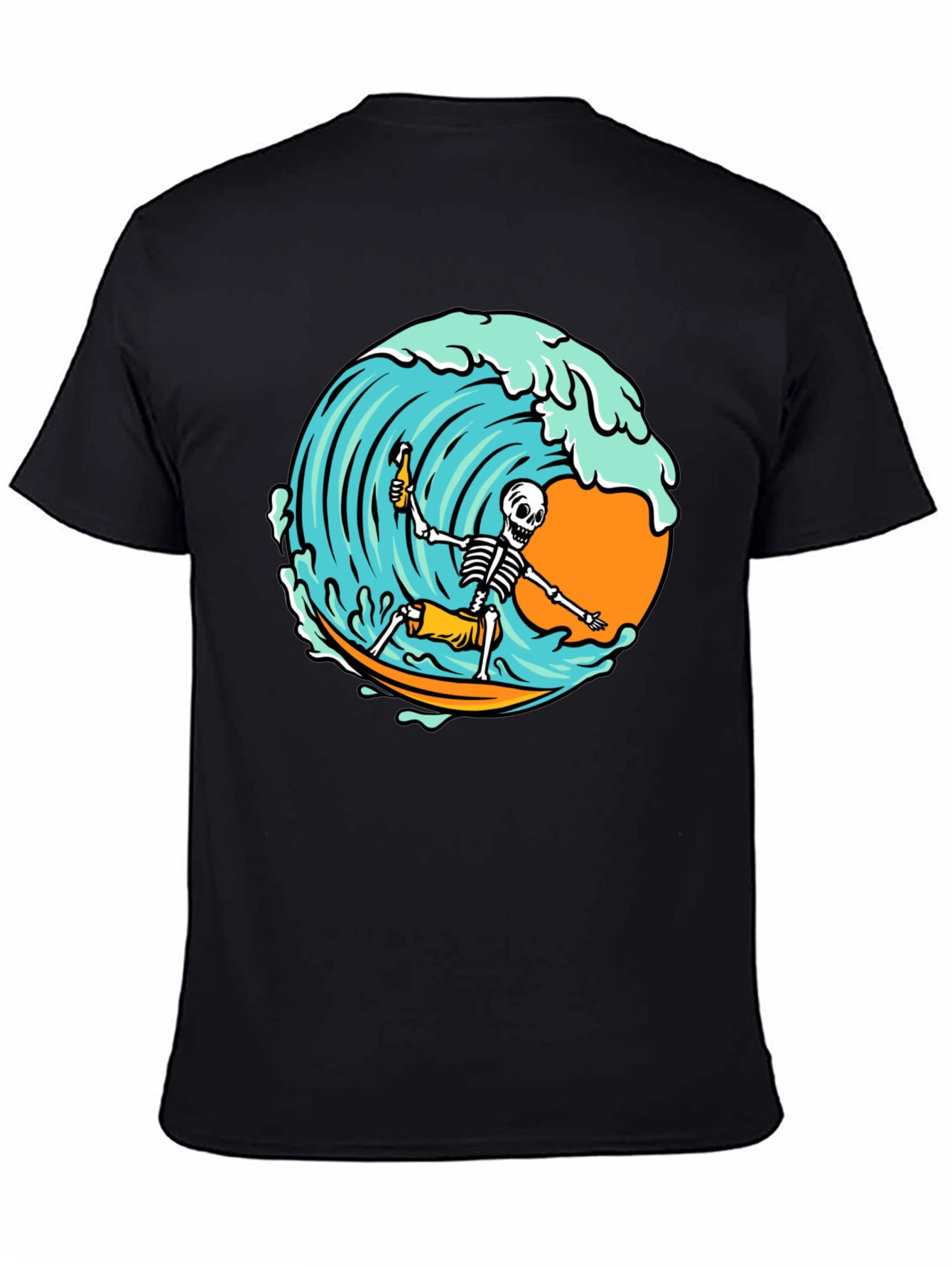 Surfing Skeleton Graphic T-Shirt