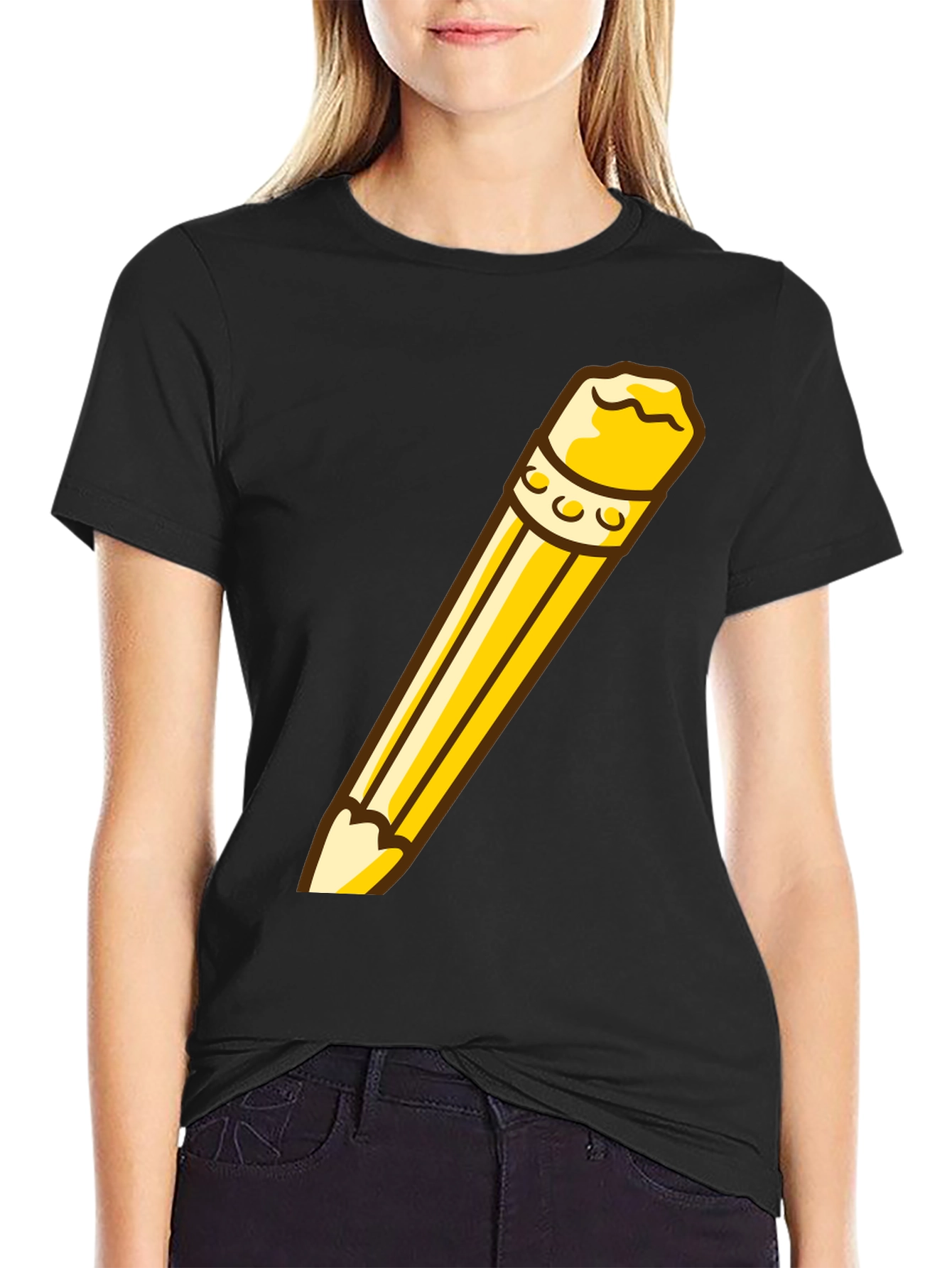 Pencil Graphic Black T-Shirt