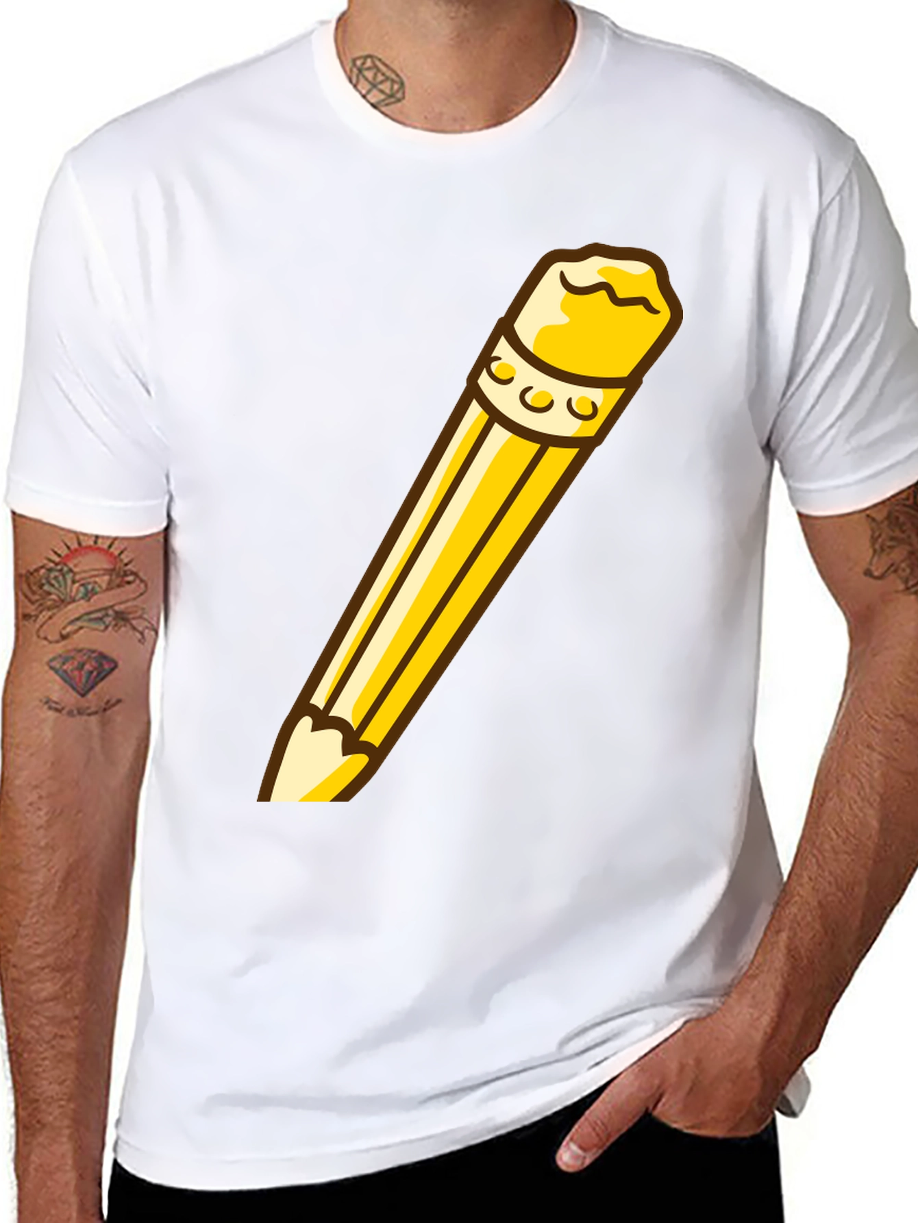 Pencil Graphic Black T-Shirt