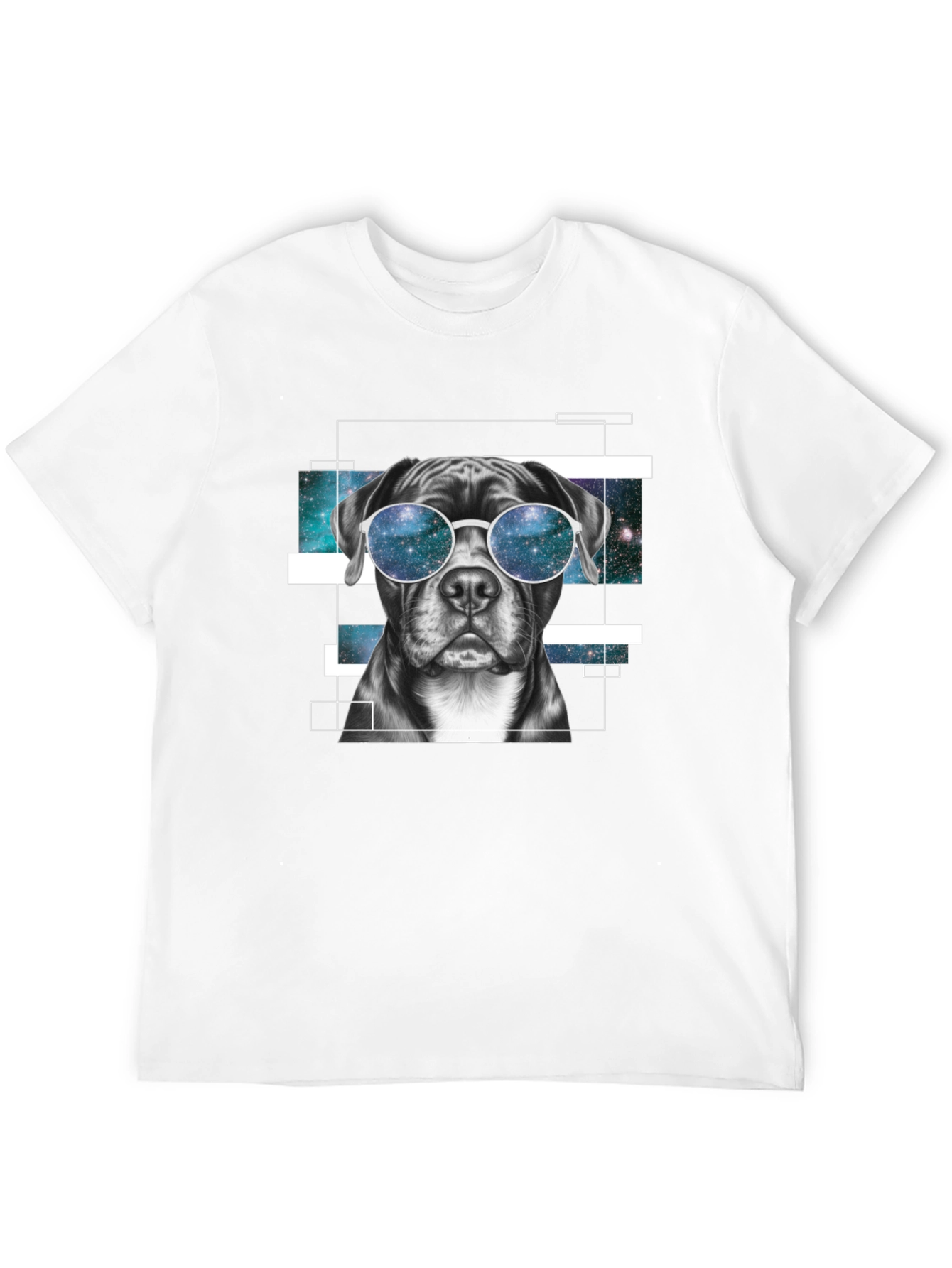 Cool Dog Galaxy Sunglasses Graphic T-Shirt