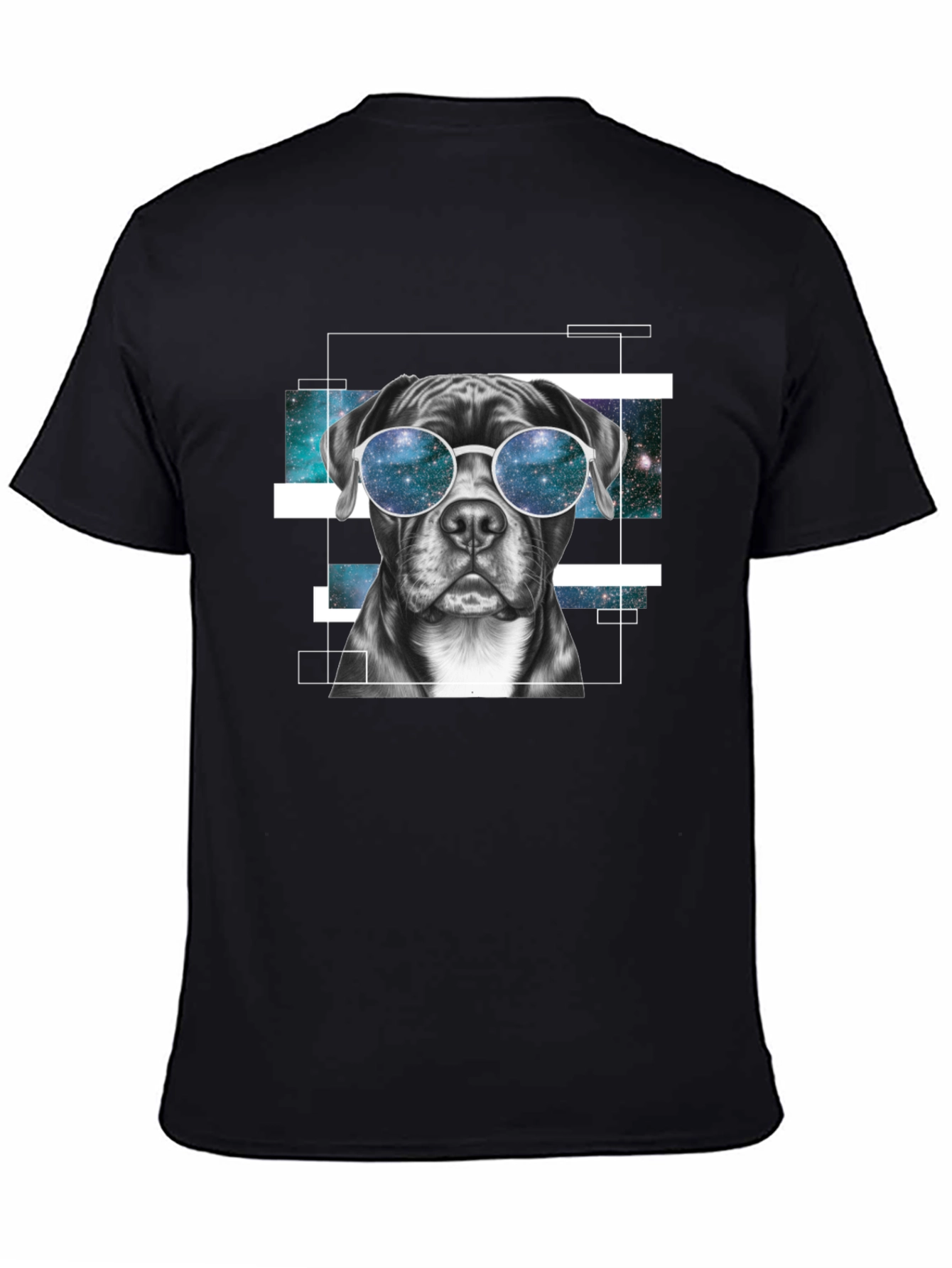 Cool Dog Galaxy Sunglasses Graphic T-Shirt