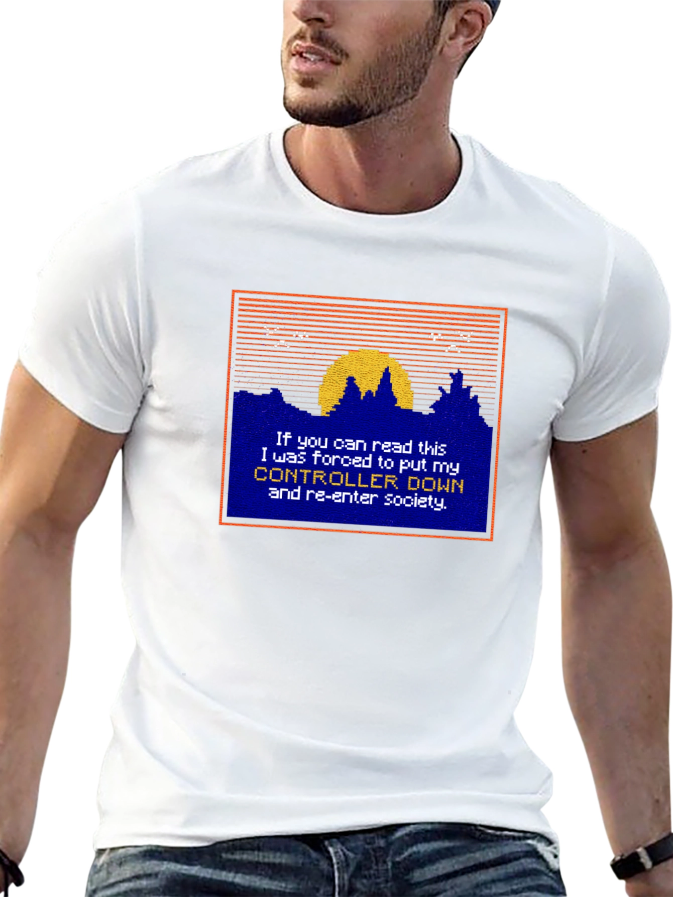 Gamer T-Shirt - Controller Down Re-enter Society