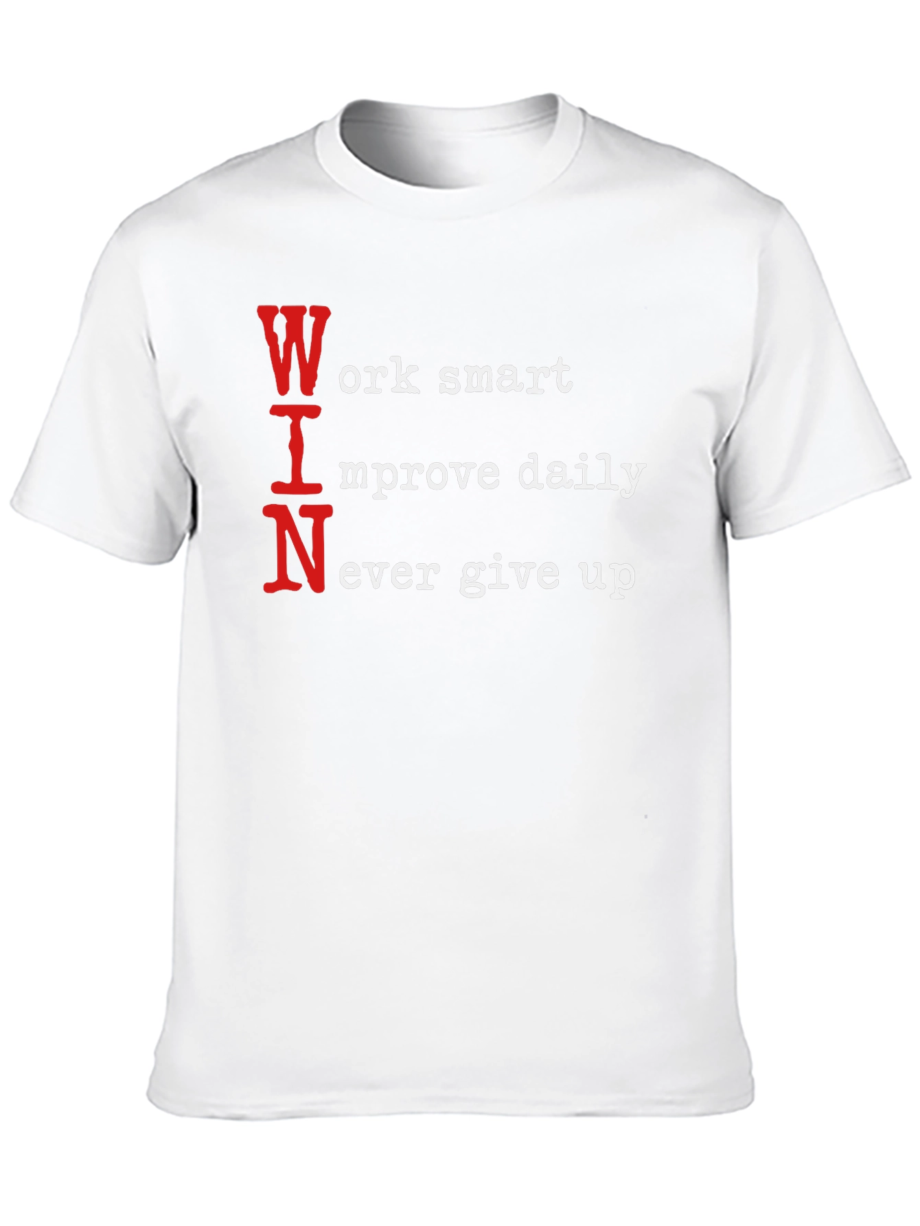 WIN Motivational T-Shirt - Work Smart Improve Daily