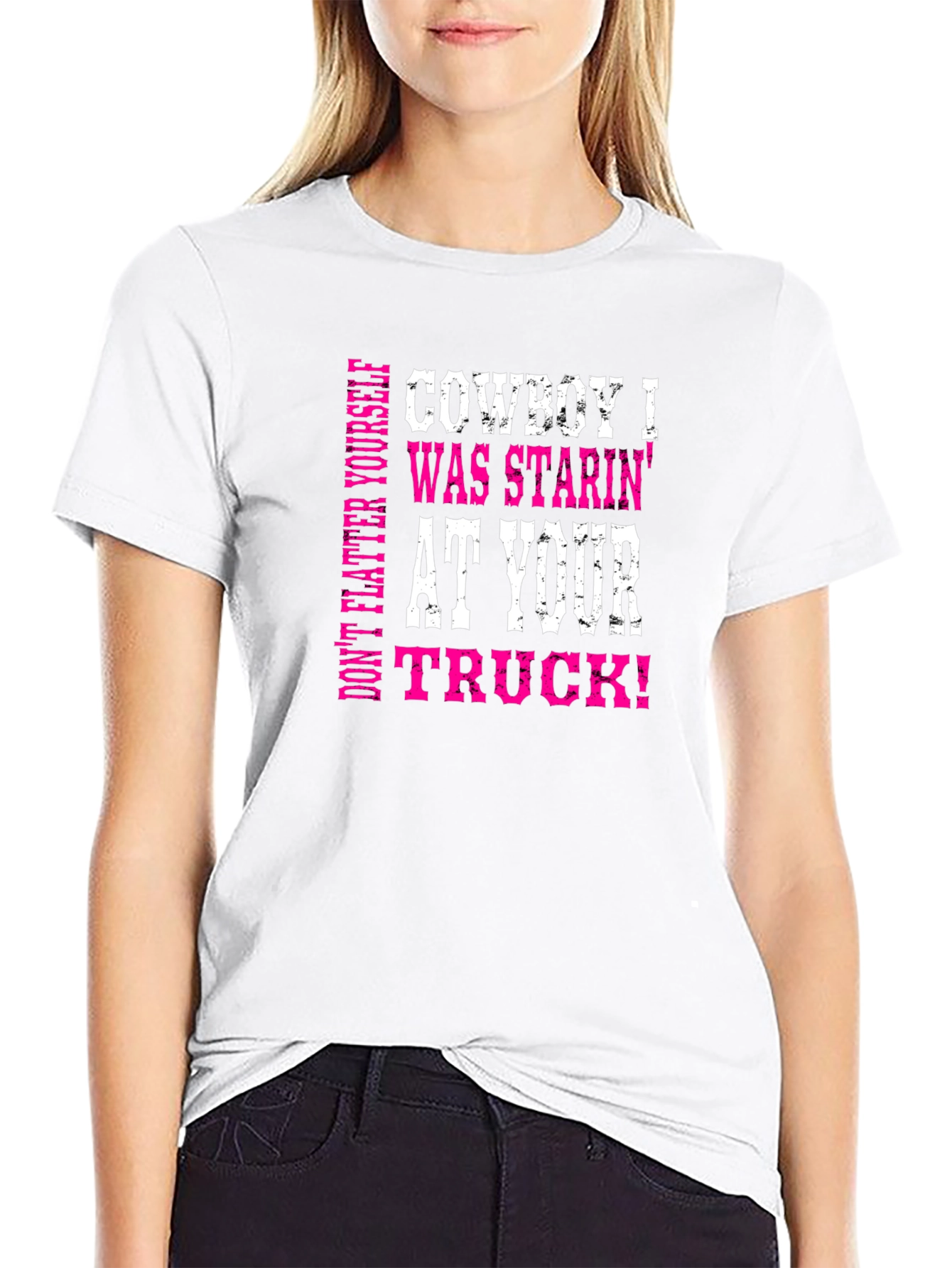 Cowboy Staring at Your Truck Graphic Tee