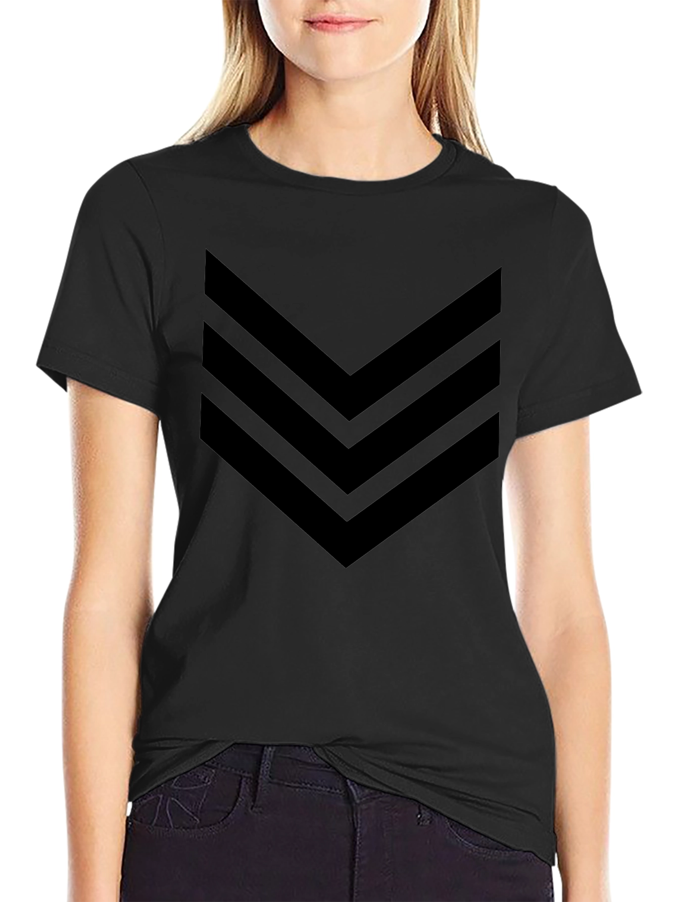 Black Chevron Graphic T-Shirt for Men