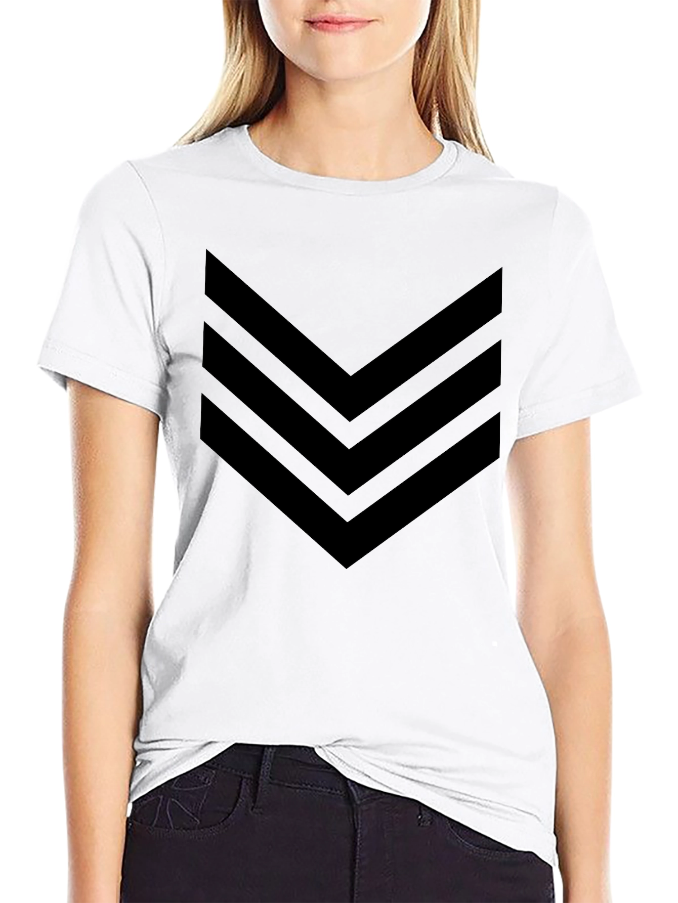 Black Chevron Graphic T-Shirt for Men