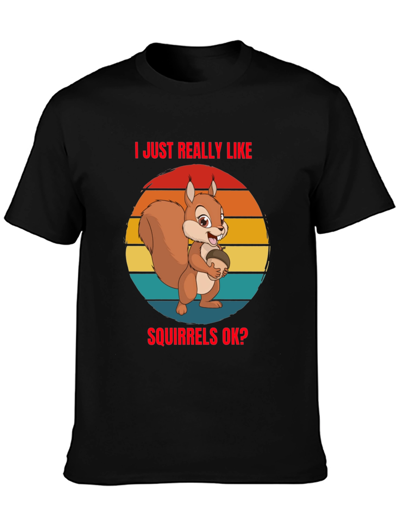 Squirrel Lover Graphic Tee - Black Unisex T-Shirt