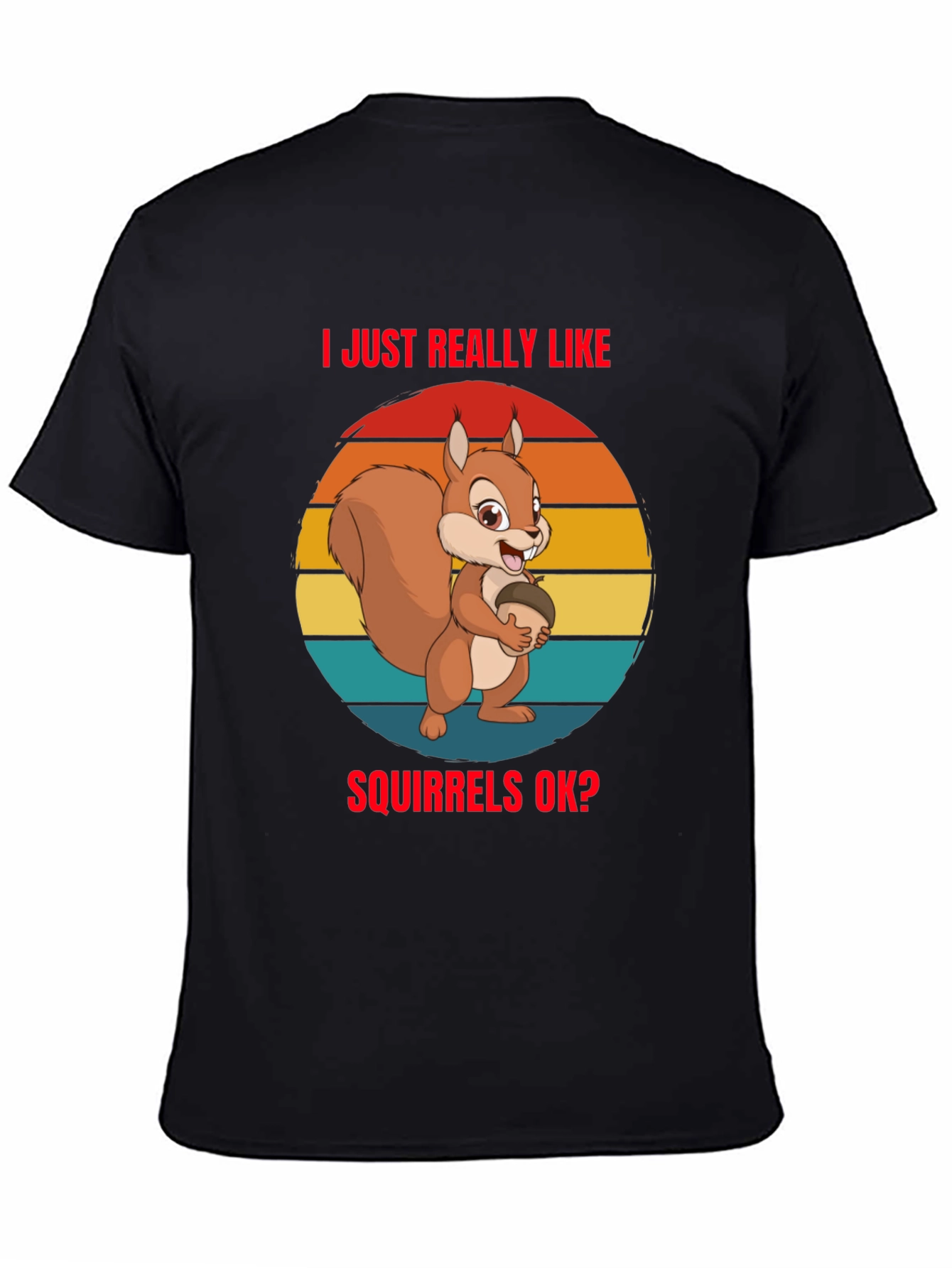 Squirrel Lover Graphic Tee - Black Unisex T-Shirt