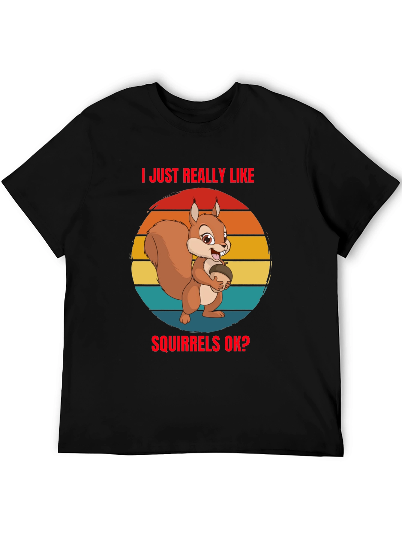 Squirrel Lover Graphic Tee - Black Unisex T-Shirt