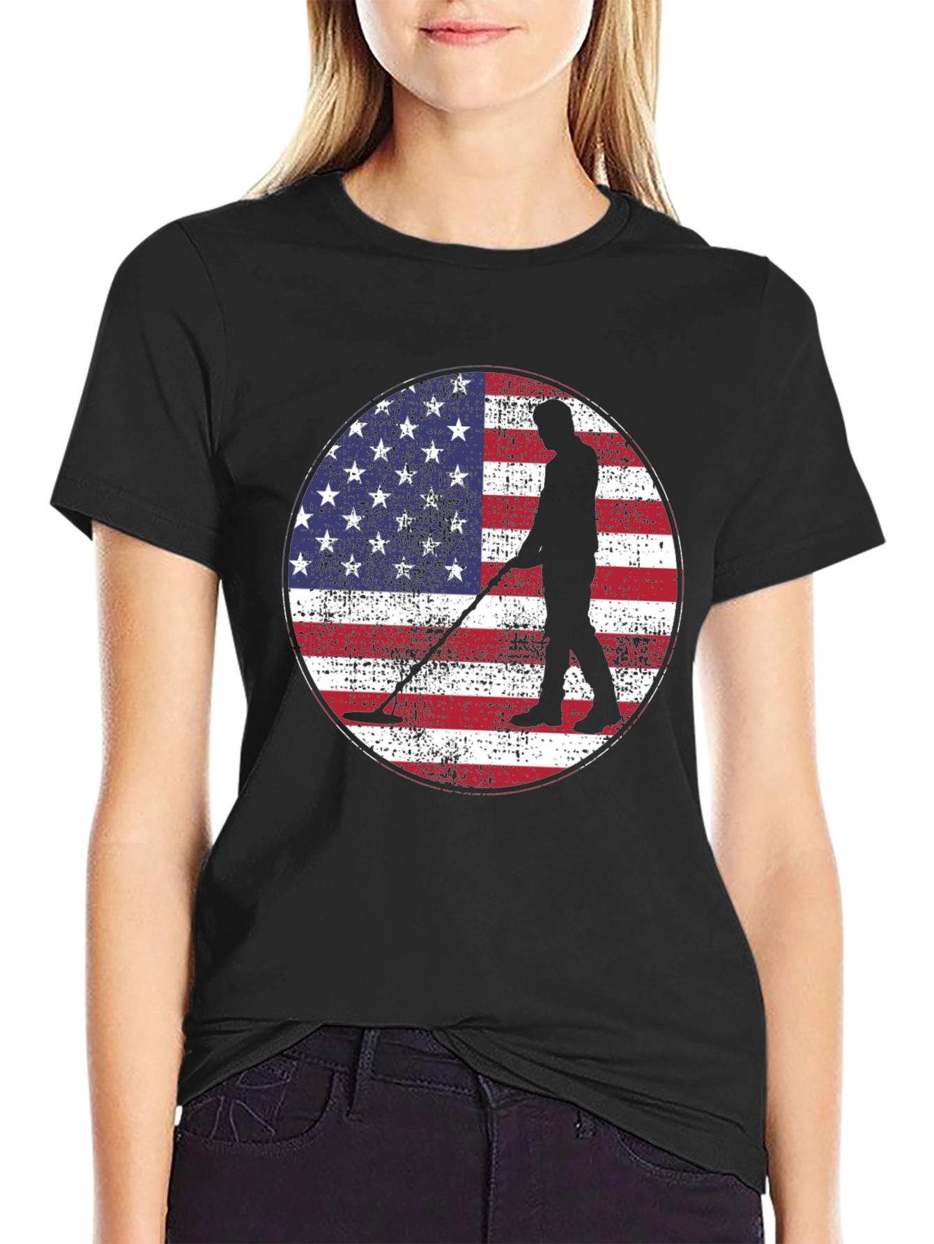 American Flag Metal Detecting T-Shirt