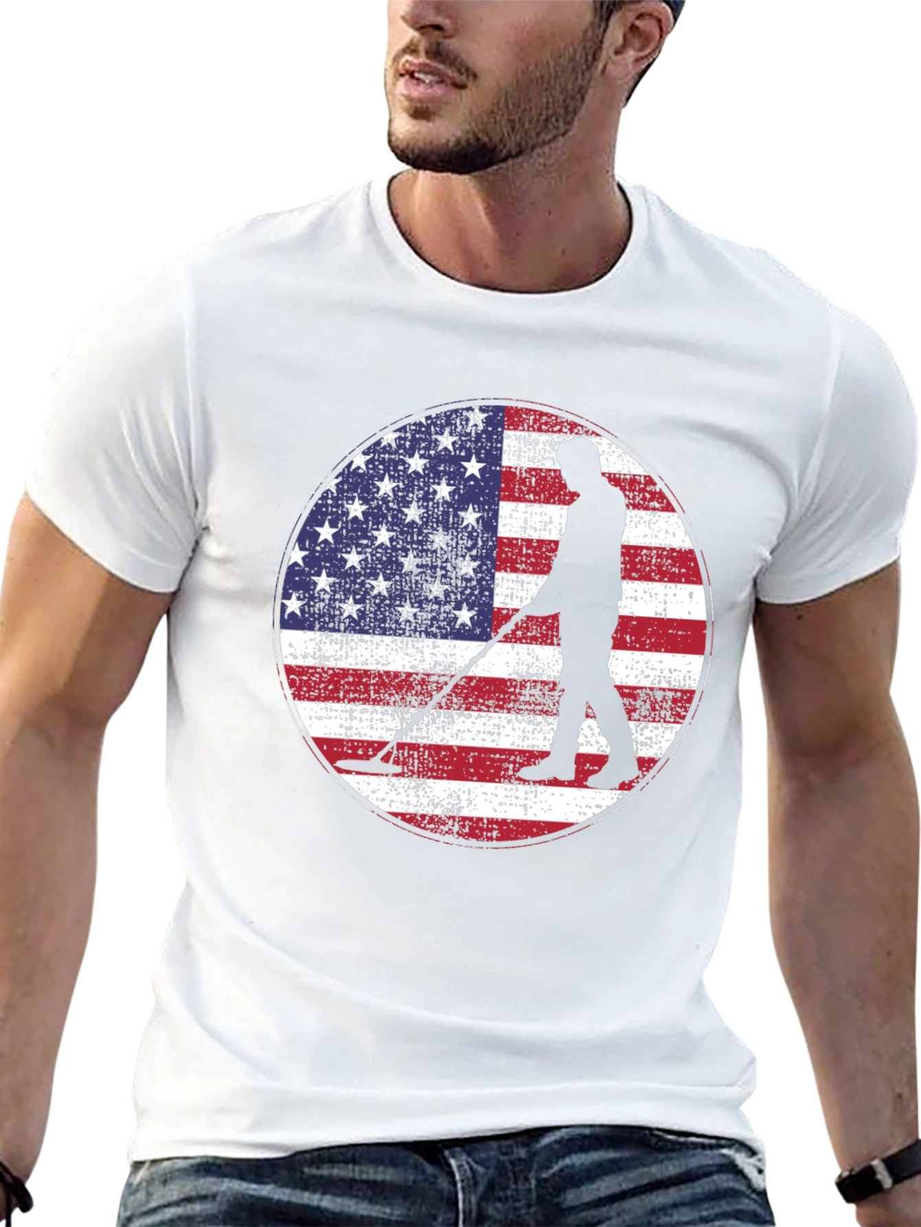 American Flag Metal Detecting T-Shirt