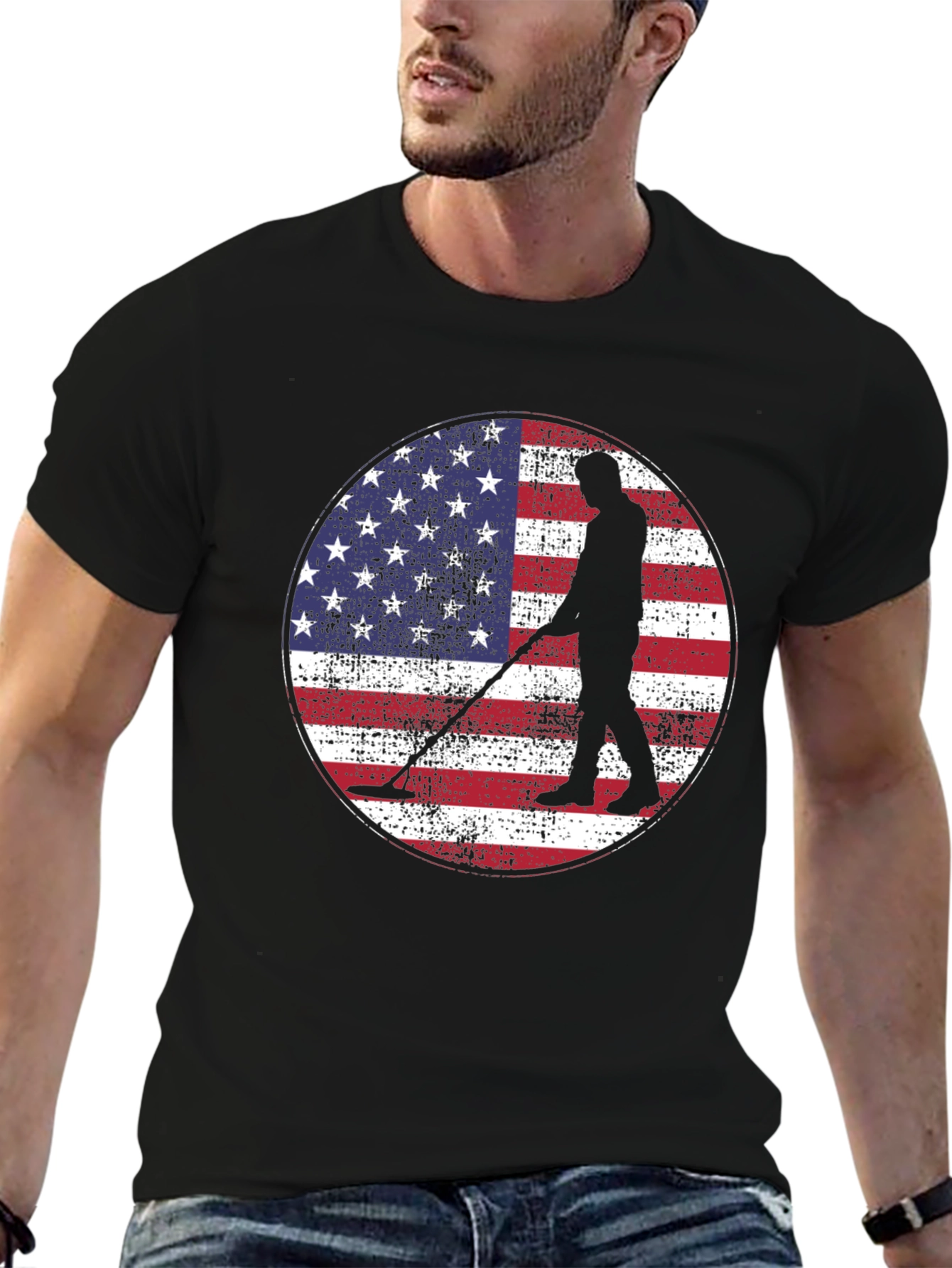 American Flag Metal Detecting T-Shirt