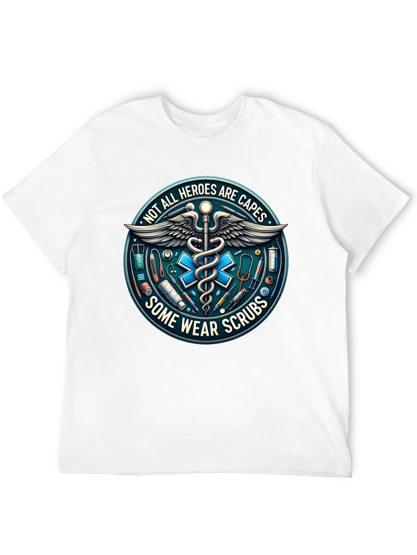 Heroes Wear Scrubs Graphic Tee