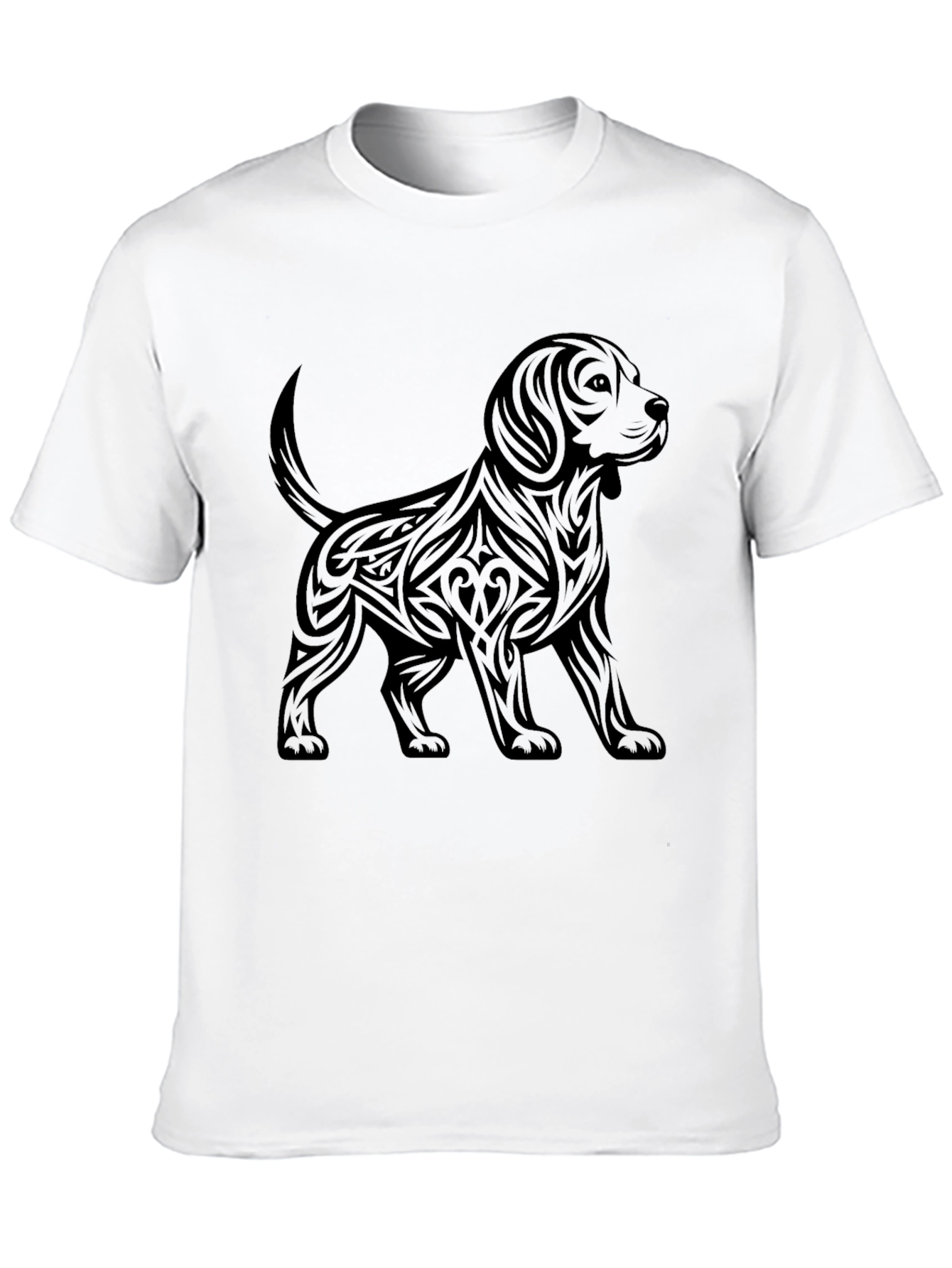 Mens Black T-Shirt with Dog Graphic