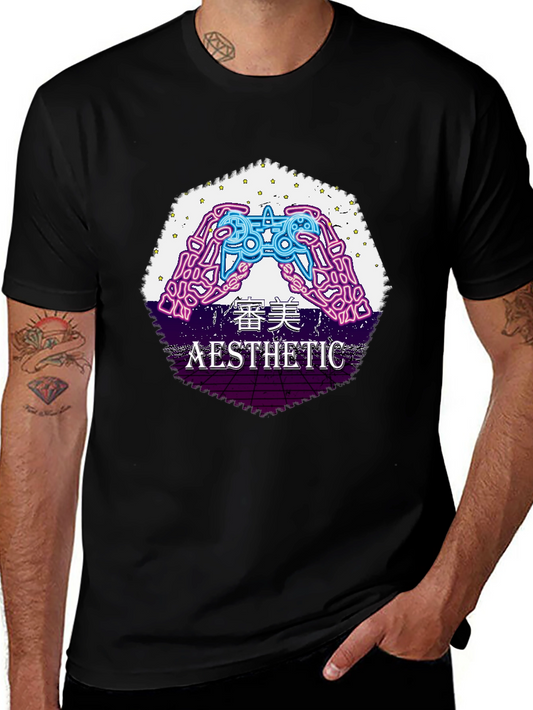 Aesthetic Gamer Graphic Tee - Vaporwave Style