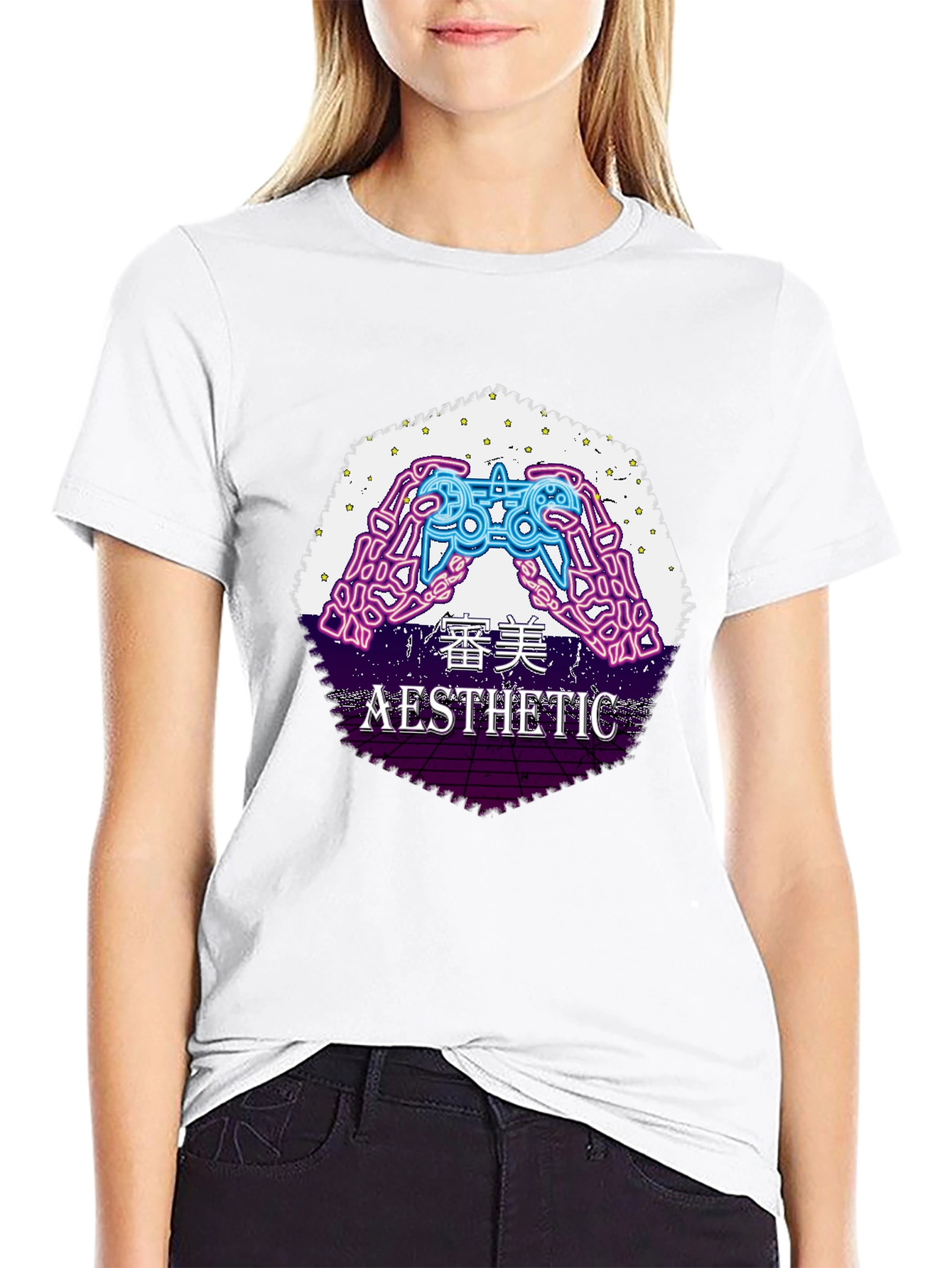 Aesthetic Gamer Graphic Tee - Vaporwave Style